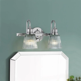 Addison Double Polished Chrome Bathroom Wall Light vintage desk lamp