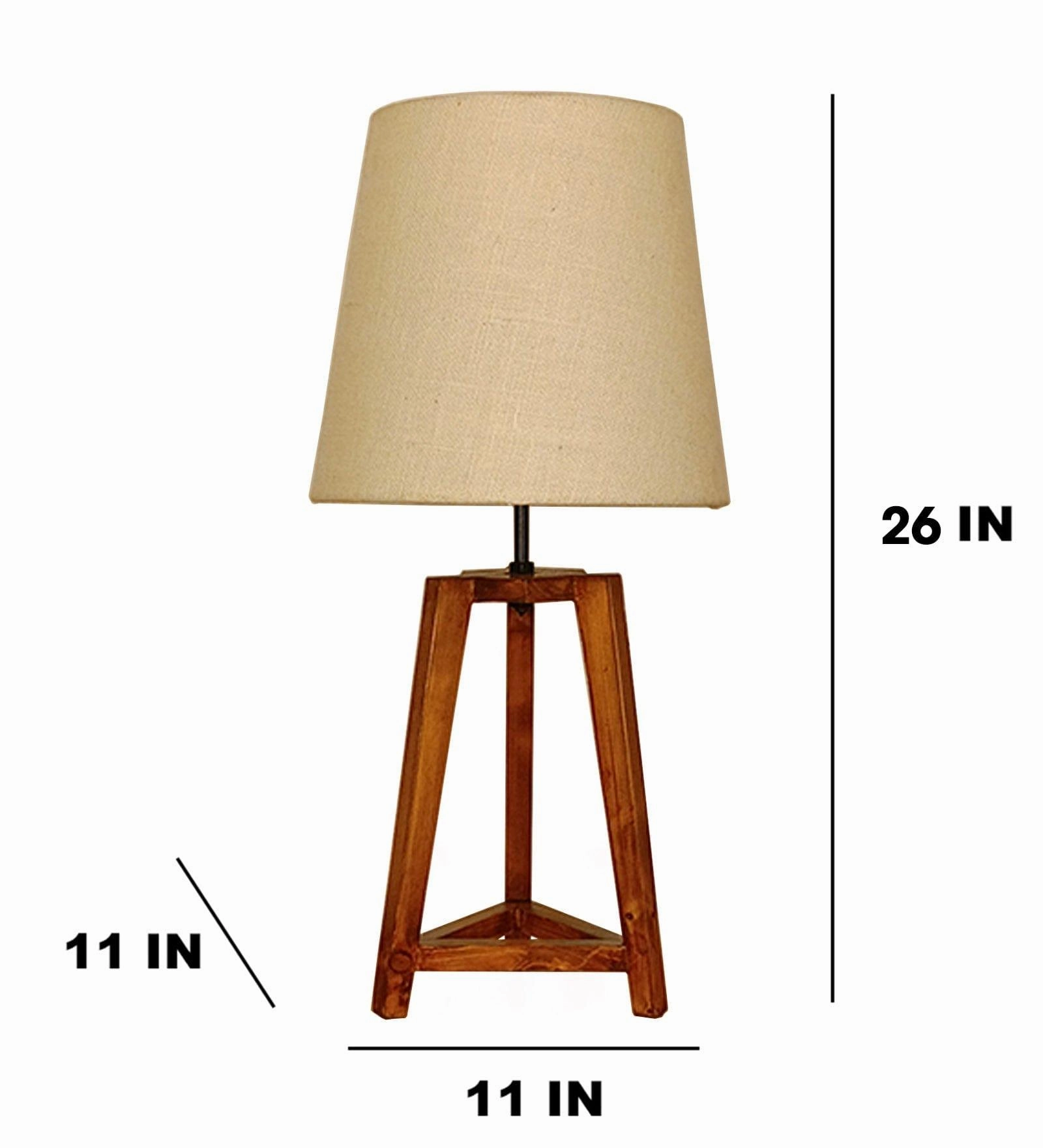 Adrienne Brown Wooden Table Lamp with White Jute Lampshade (BULB NOT INCLUDED)