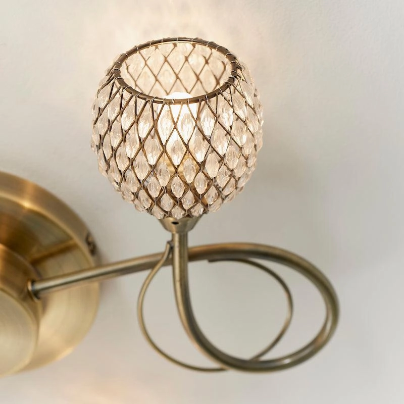 Aherne 3lt Antique Brass Semi Flush Ceiling Light - Open Box