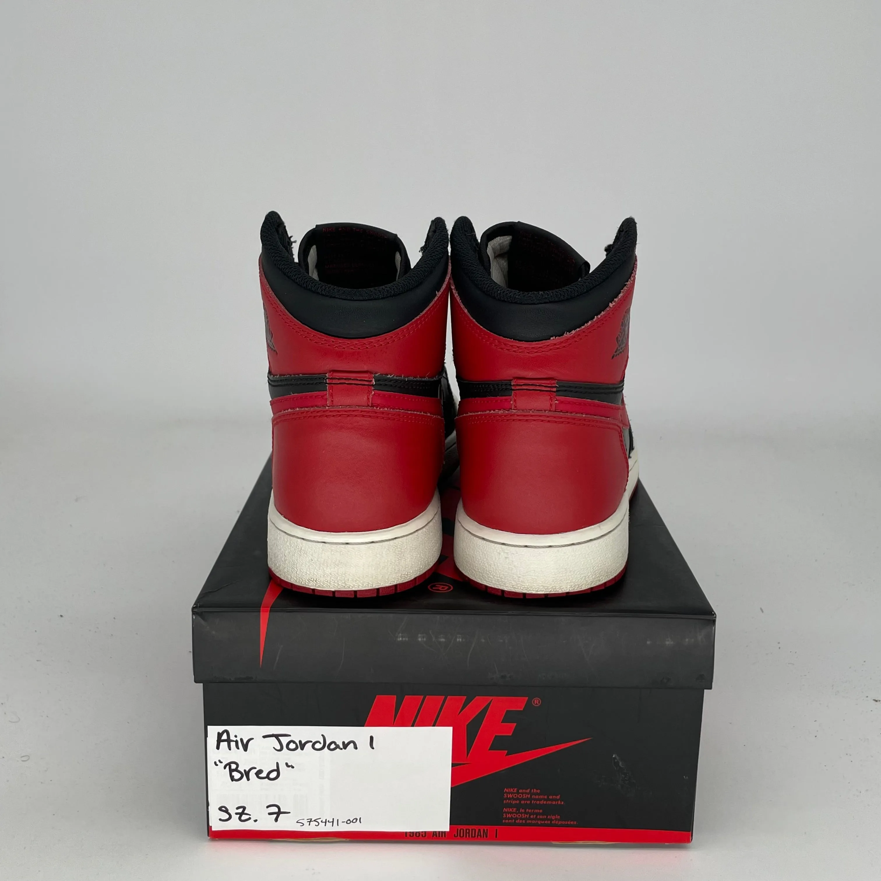 AIR JORDAN 1 BRED SIZE 7Y 575441-001