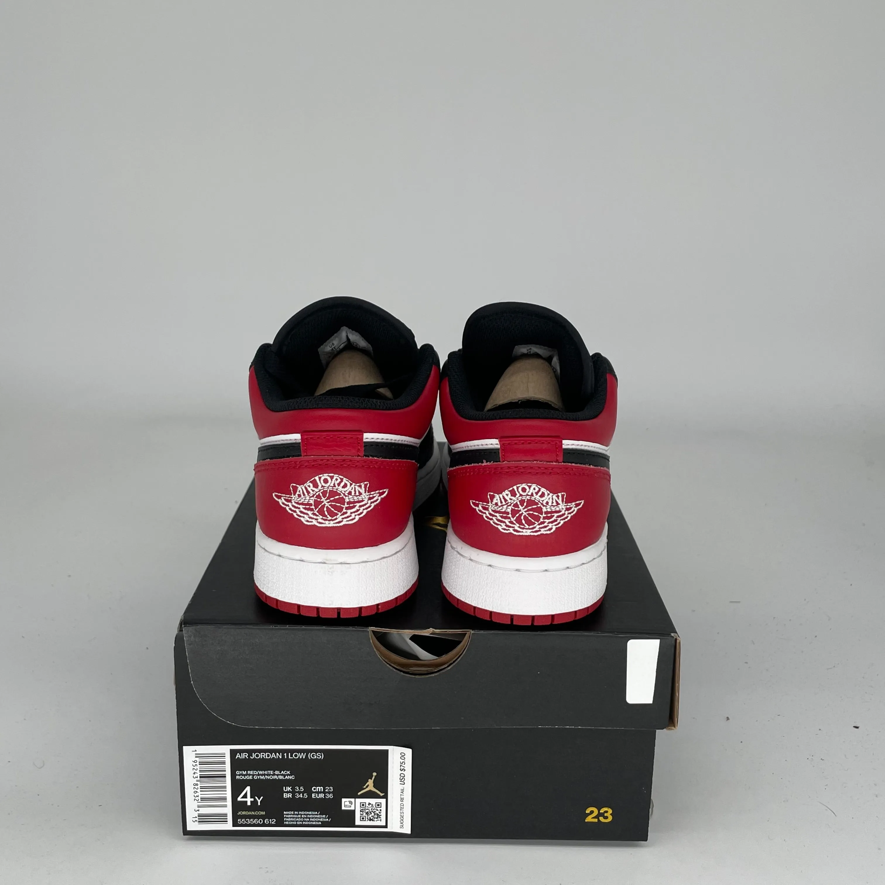 AIR JORDAN 1 BRED TOE SIZE 4Y 553560-612