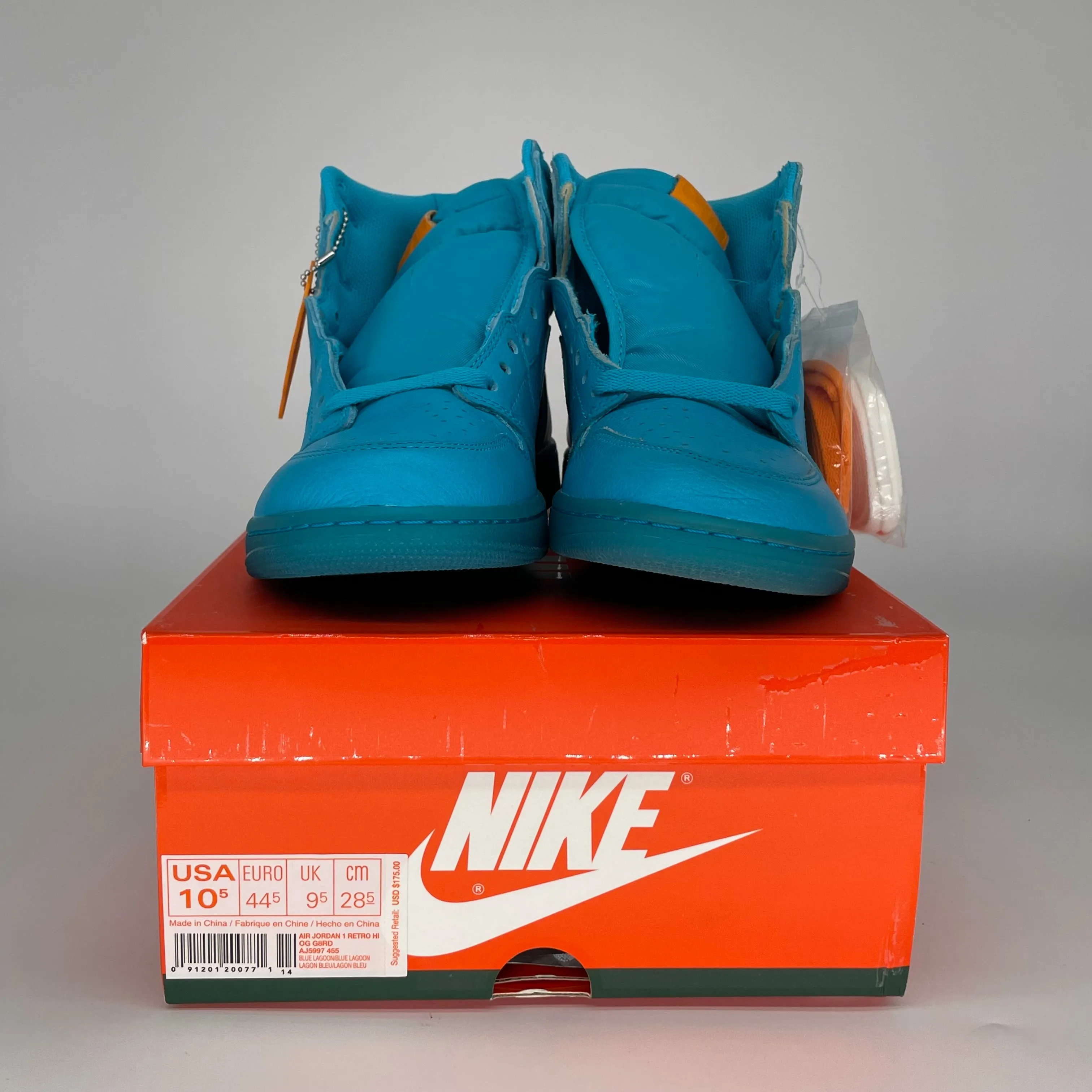 AIR JORDAN 1 GATORADE BLUE LAGOON SIZE 10.5 AJ5997-455
