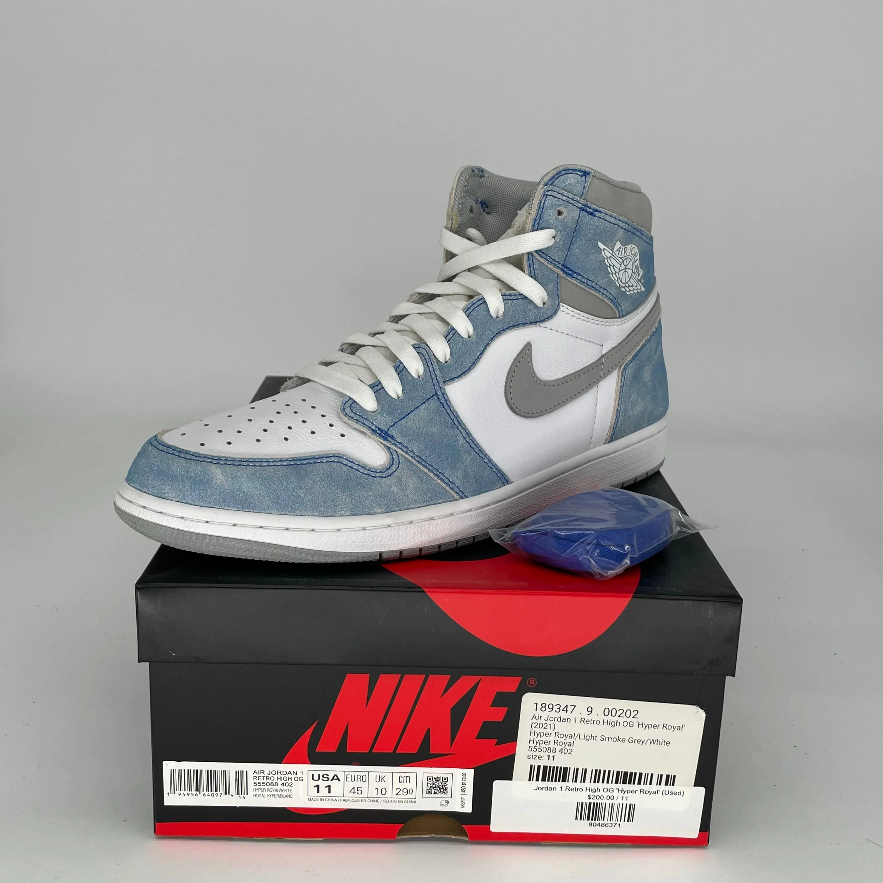AIR JORDAN 1 HYPER ROYAL SIZE 11 555088-402