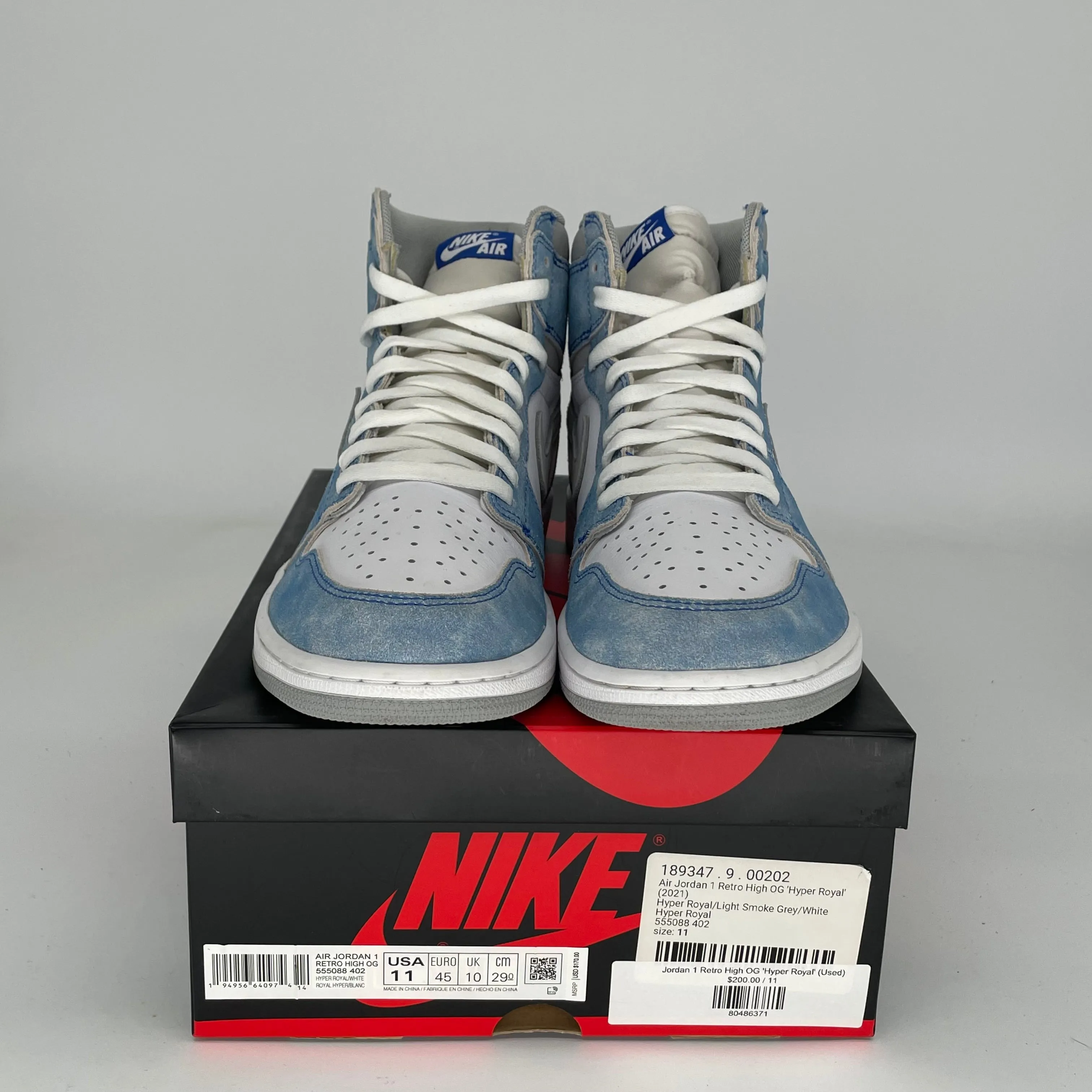 AIR JORDAN 1 HYPER ROYAL SIZE 11 555088-402