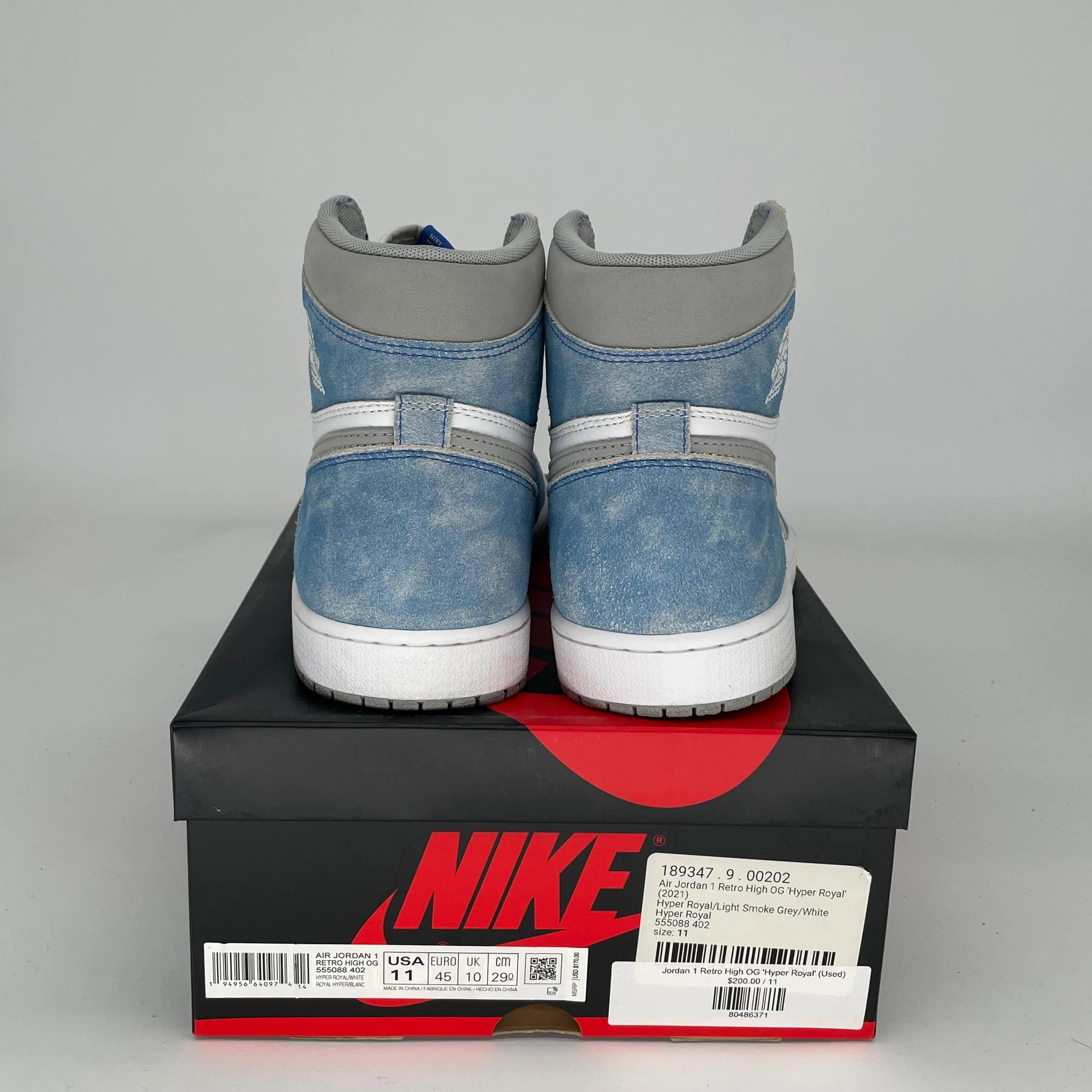AIR JORDAN 1 HYPER ROYAL SIZE 11 555088-402