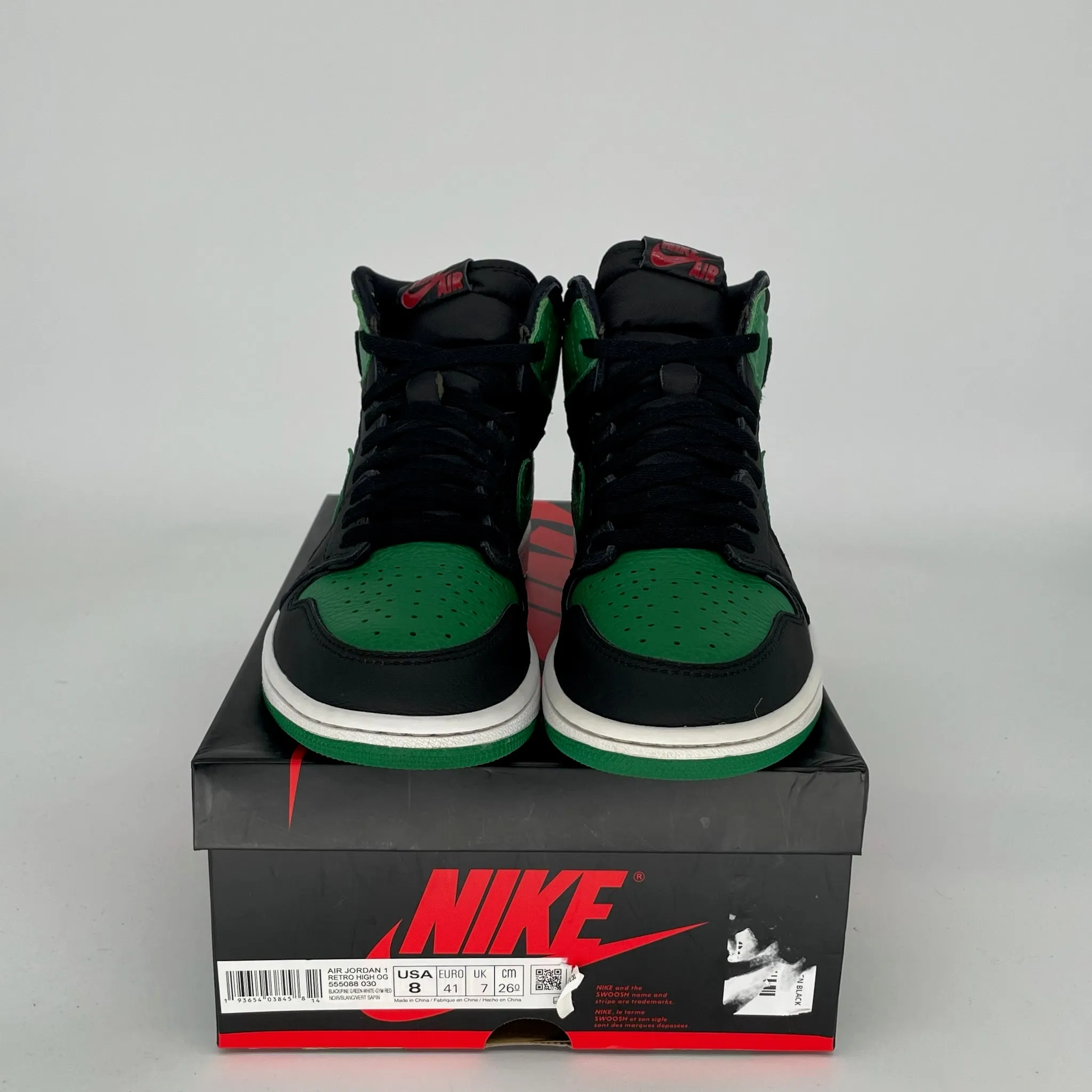 AIR JORDAN 1 PINE GREEN BLACK SIZE 8 555088-030