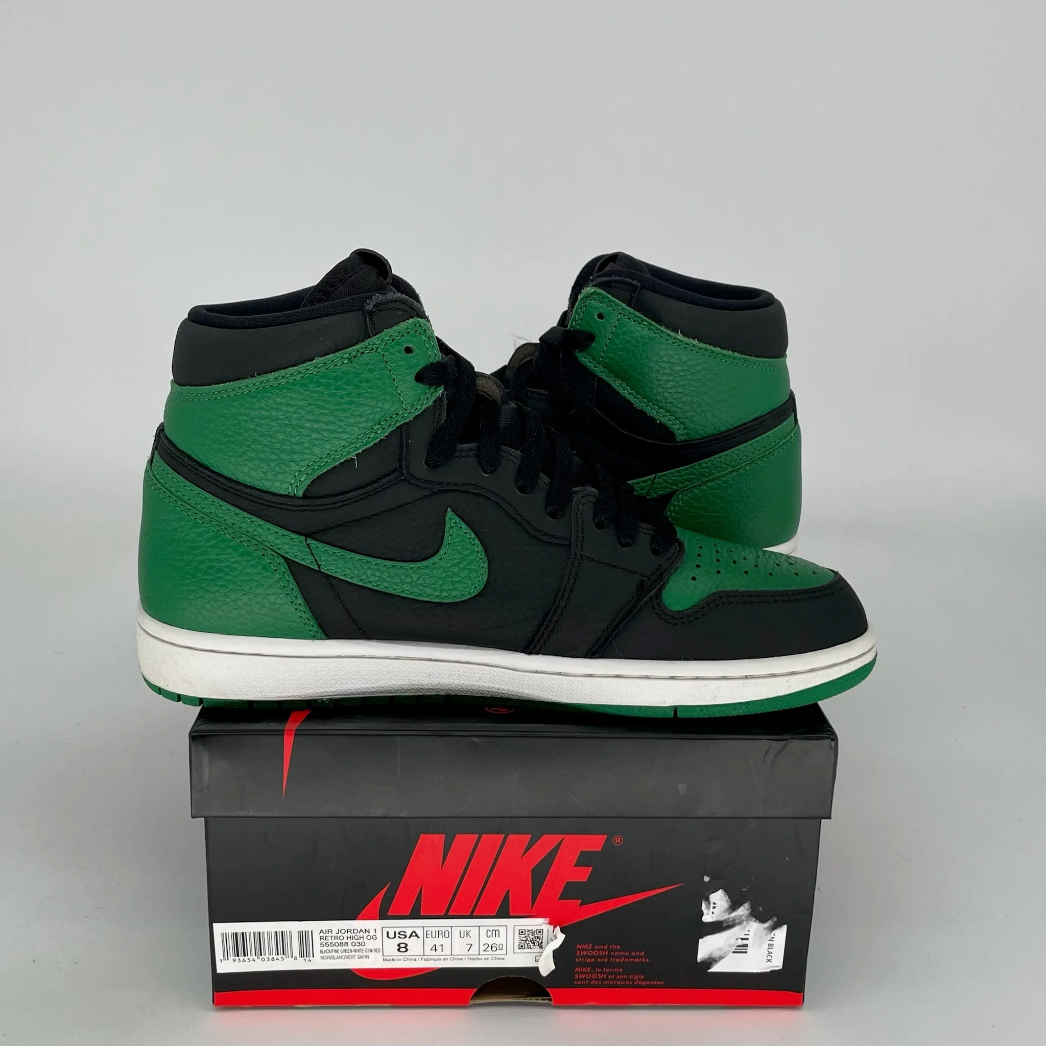AIR JORDAN 1 PINE GREEN BLACK SIZE 8 555088-030
