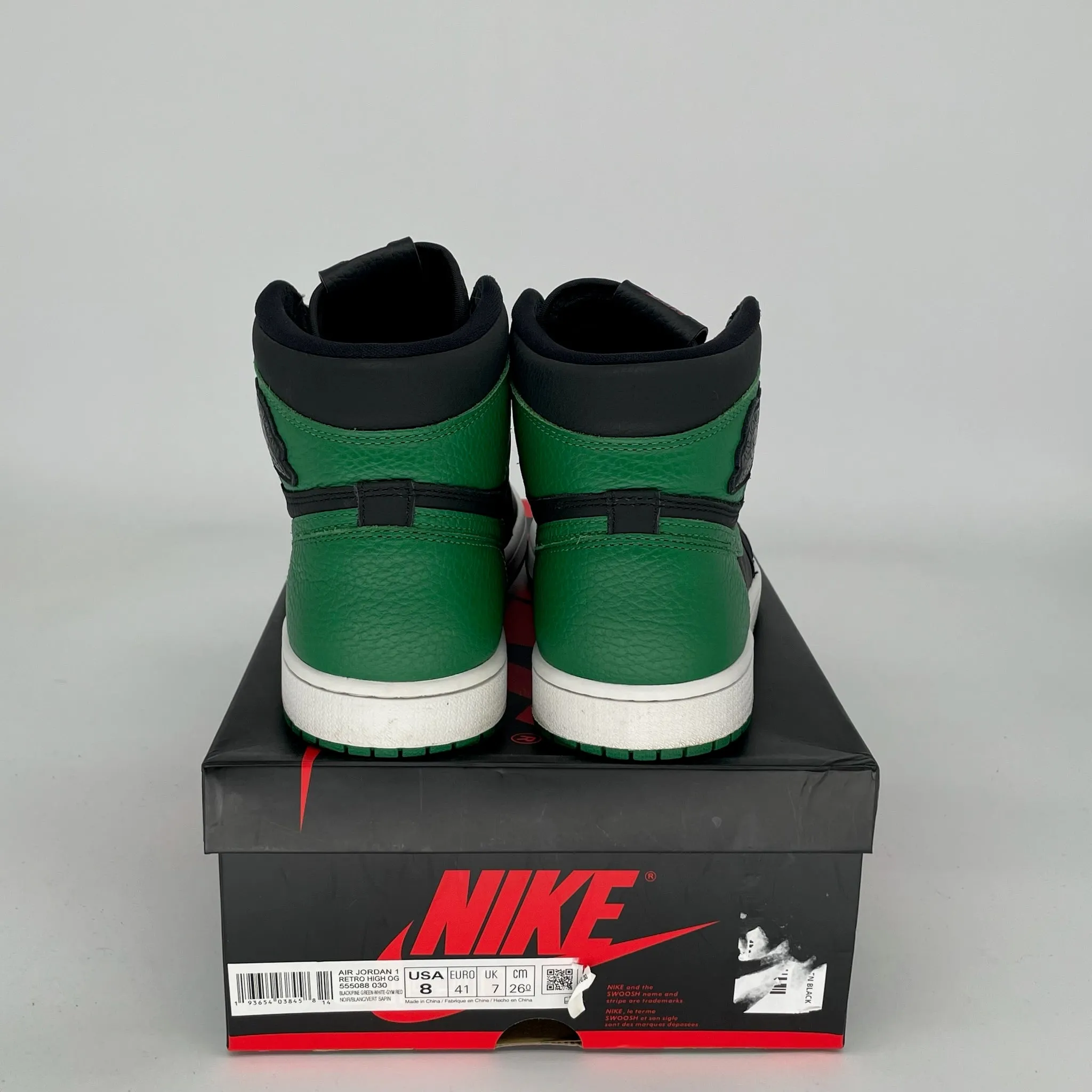 AIR JORDAN 1 PINE GREEN BLACK SIZE 8 555088-030