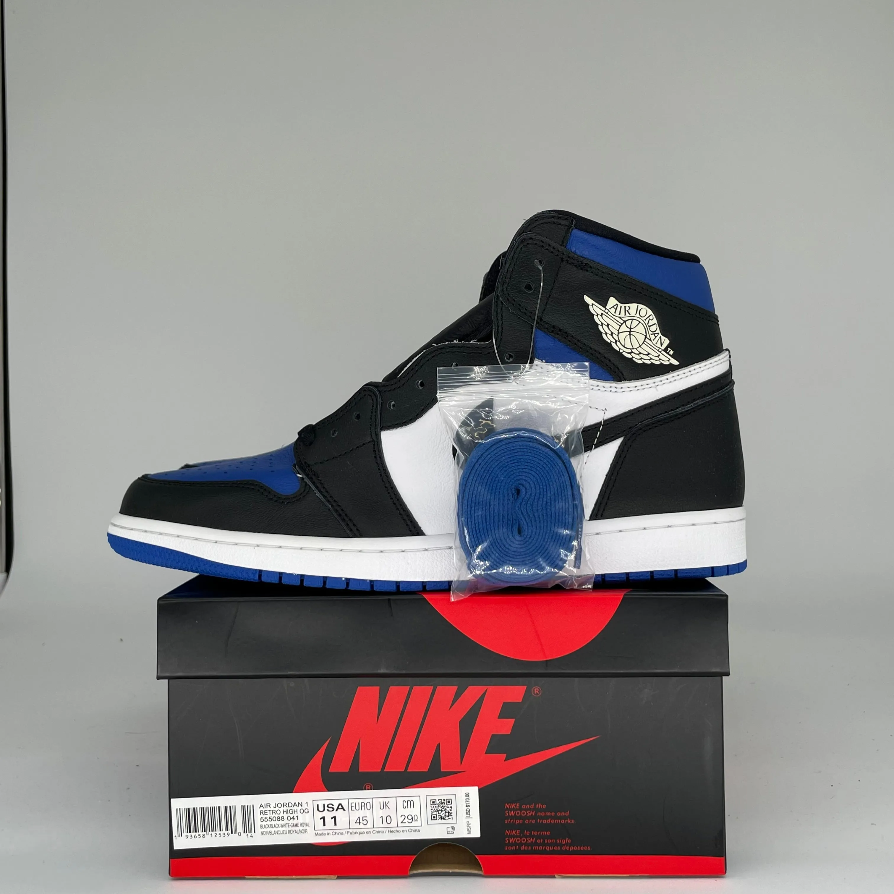 AIR JORDAN 1 ROYAL TOE SIZE 11 555088-041