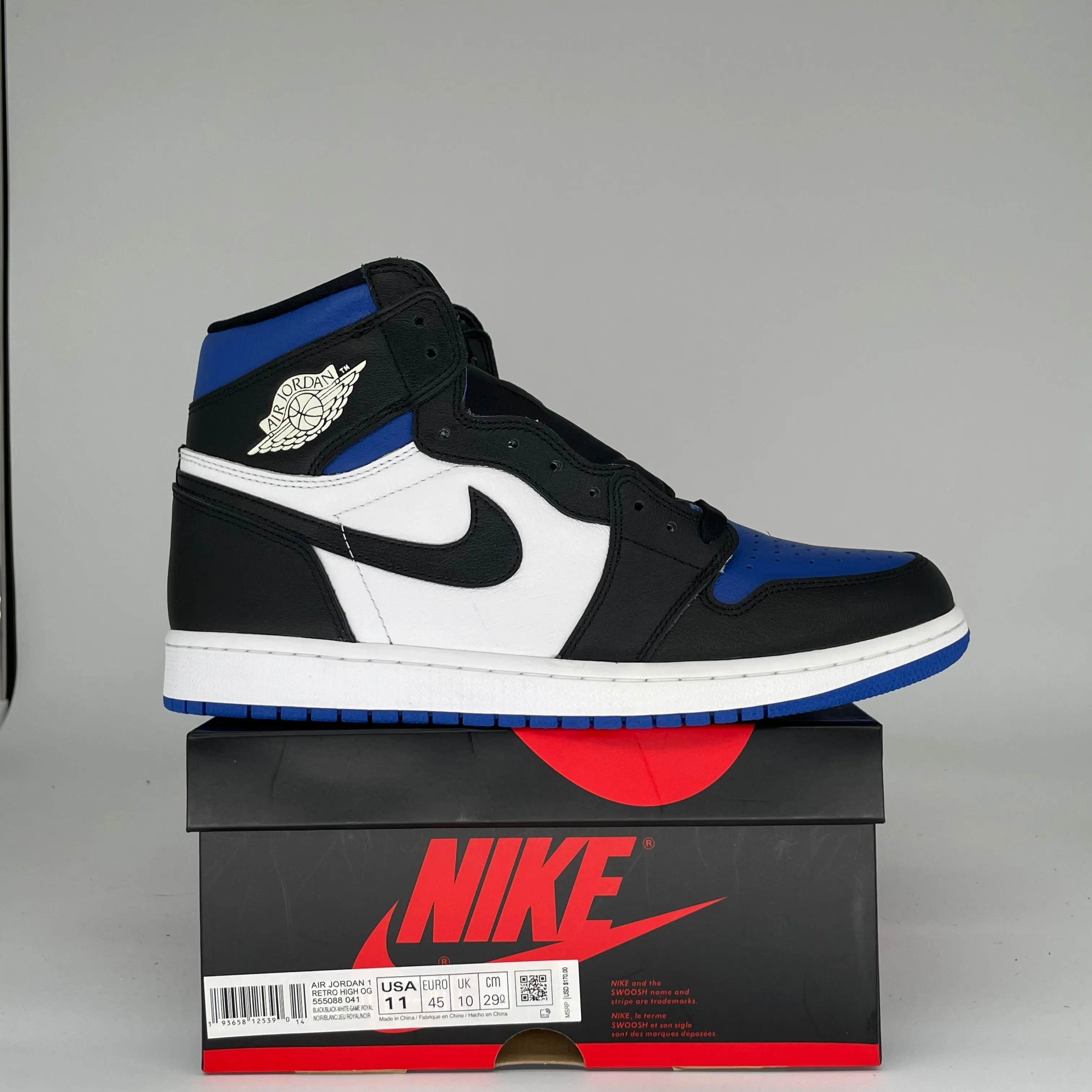 AIR JORDAN 1 ROYAL TOE SIZE 11 555088-041