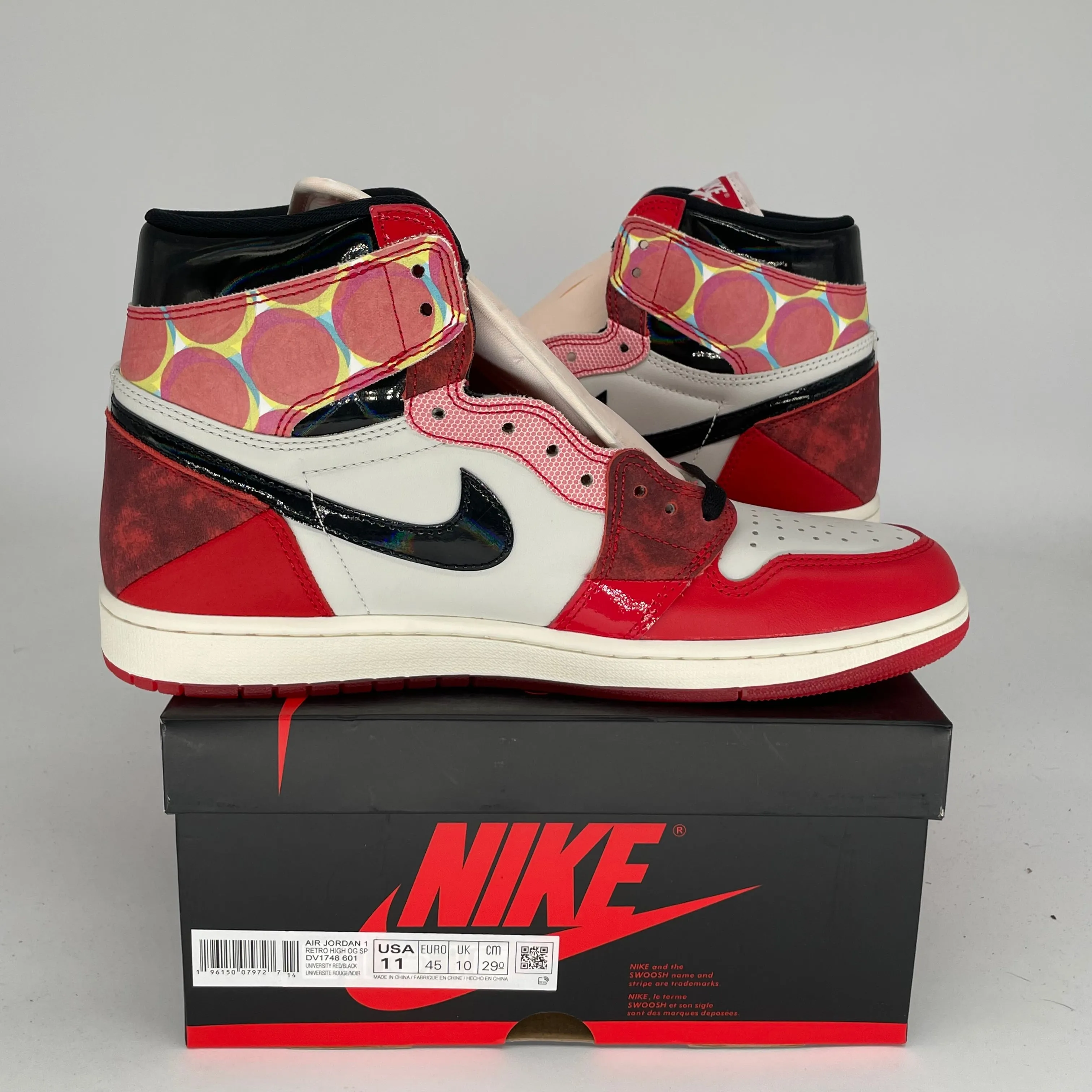 AIR JORDAN 1 SPIDER MAN ACROSS THE SPIDERVERSE SIZE 11 DV1748-601