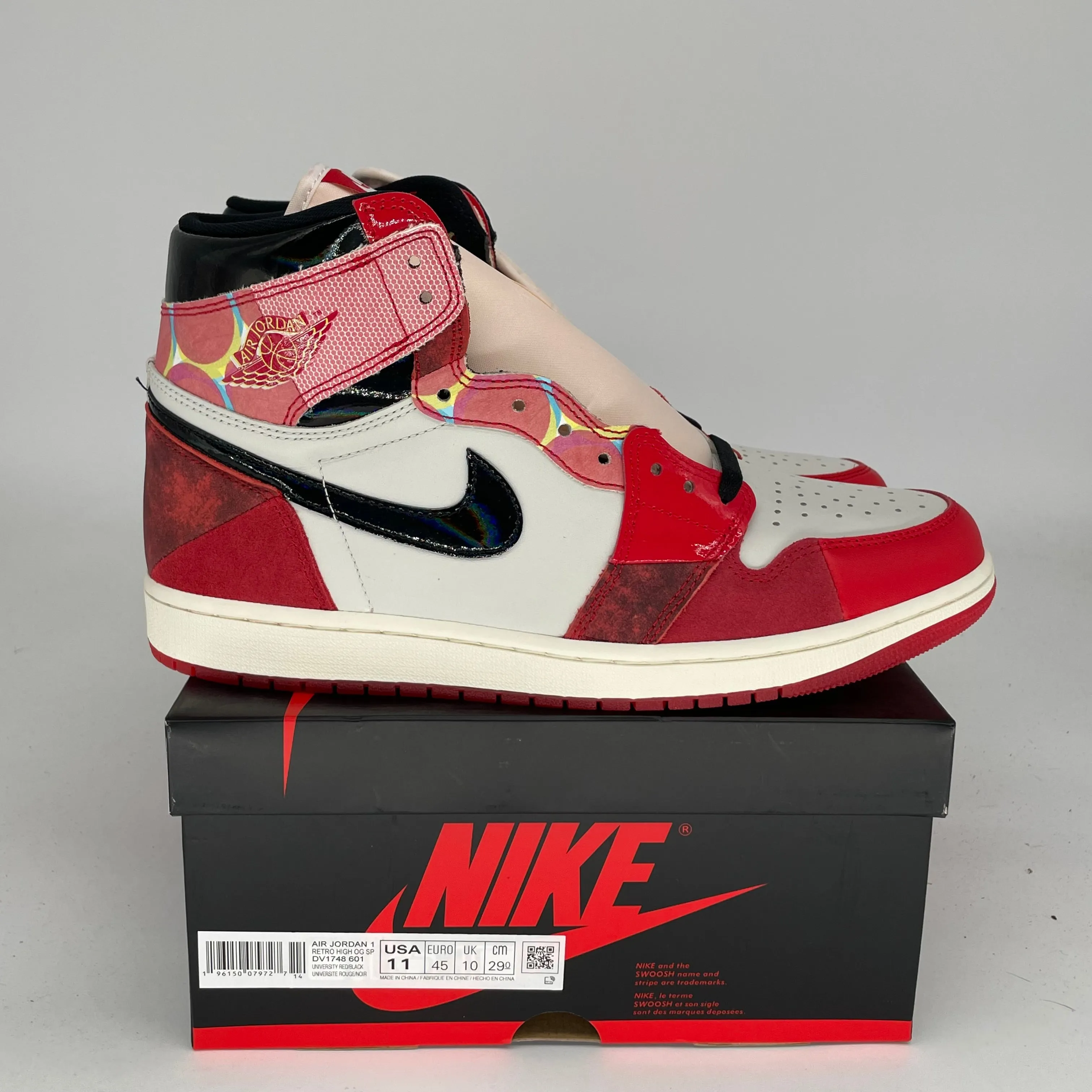AIR JORDAN 1 SPIDER MAN ACROSS THE SPIDERVERSE SIZE 11 DV1748-601