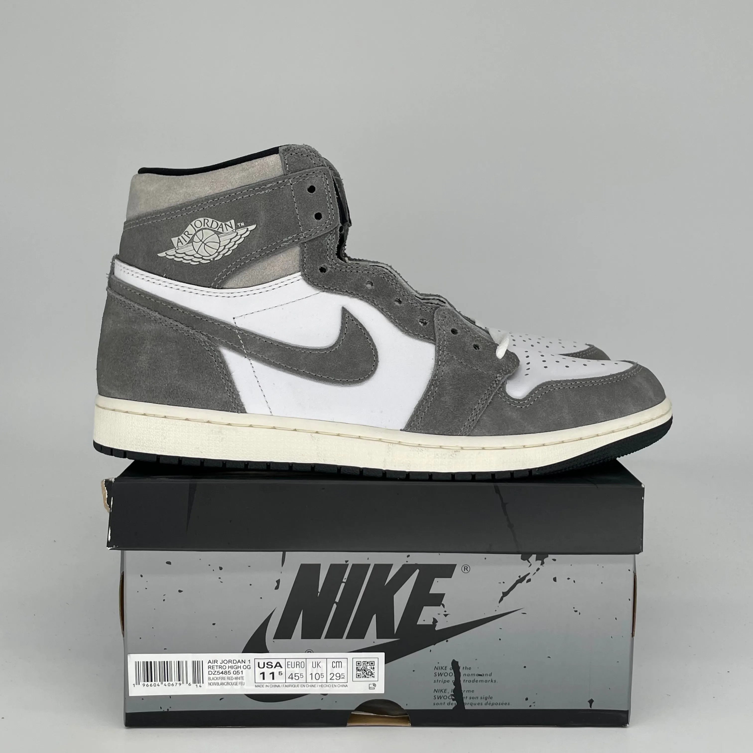 AIR JORDAN 1 WASHED BLACK SIZE 11.5 DZ5485-051