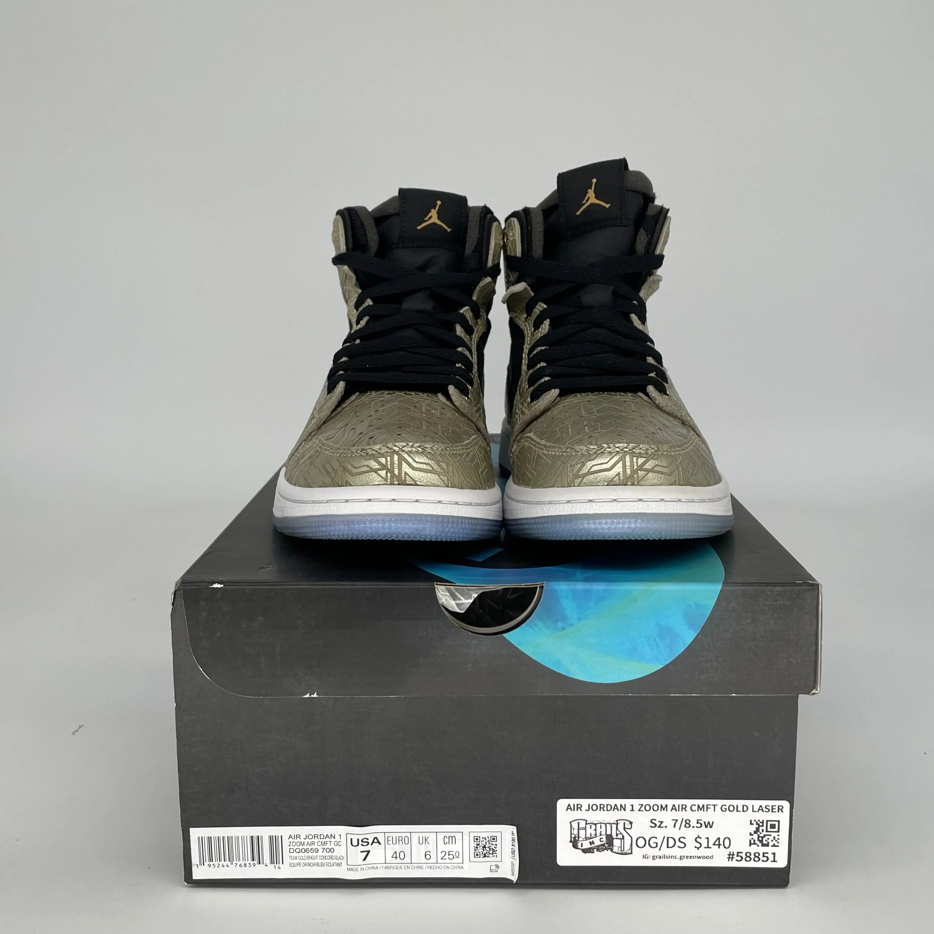 AIR JORDAN 1 ZOOM AIR CMFT GOLD LASER SIZE 7 DQ0659-700