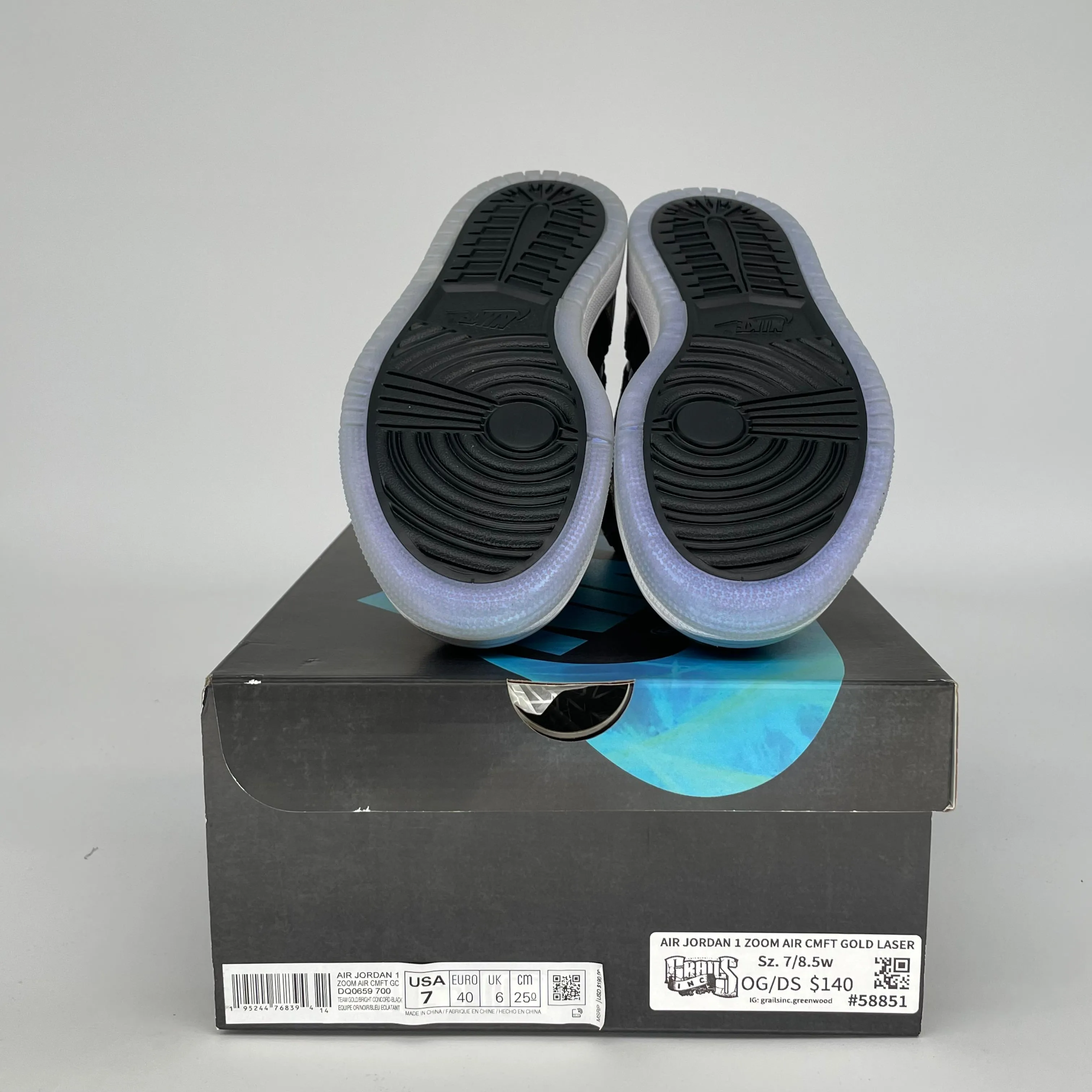 AIR JORDAN 1 ZOOM AIR CMFT GOLD LASER SIZE 7 DQ0659-700