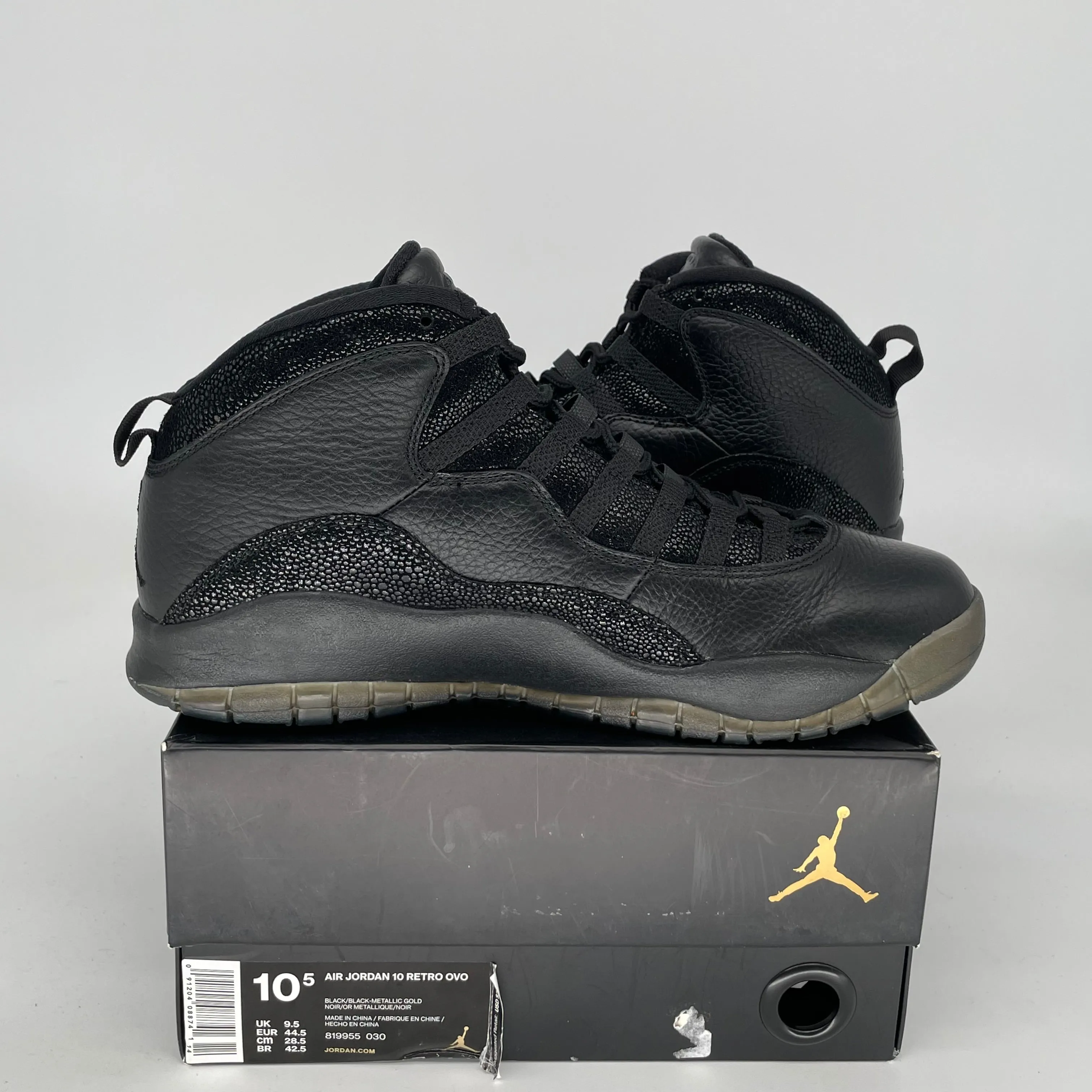 AIR JORDAN 10 DRAKE OVO BLACK SIZE 10.5 819955-030