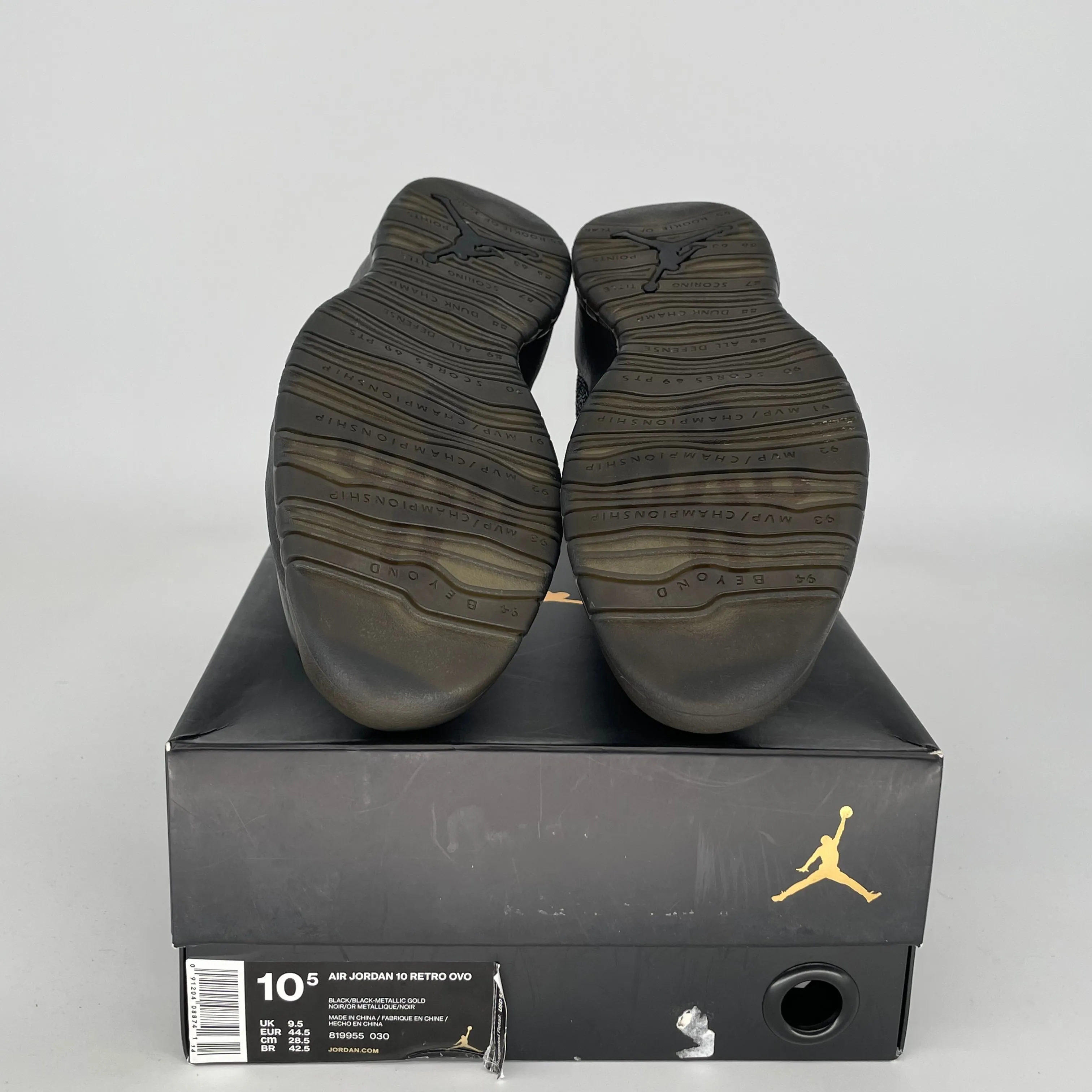 AIR JORDAN 10 DRAKE OVO BLACK SIZE 10.5 819955-030