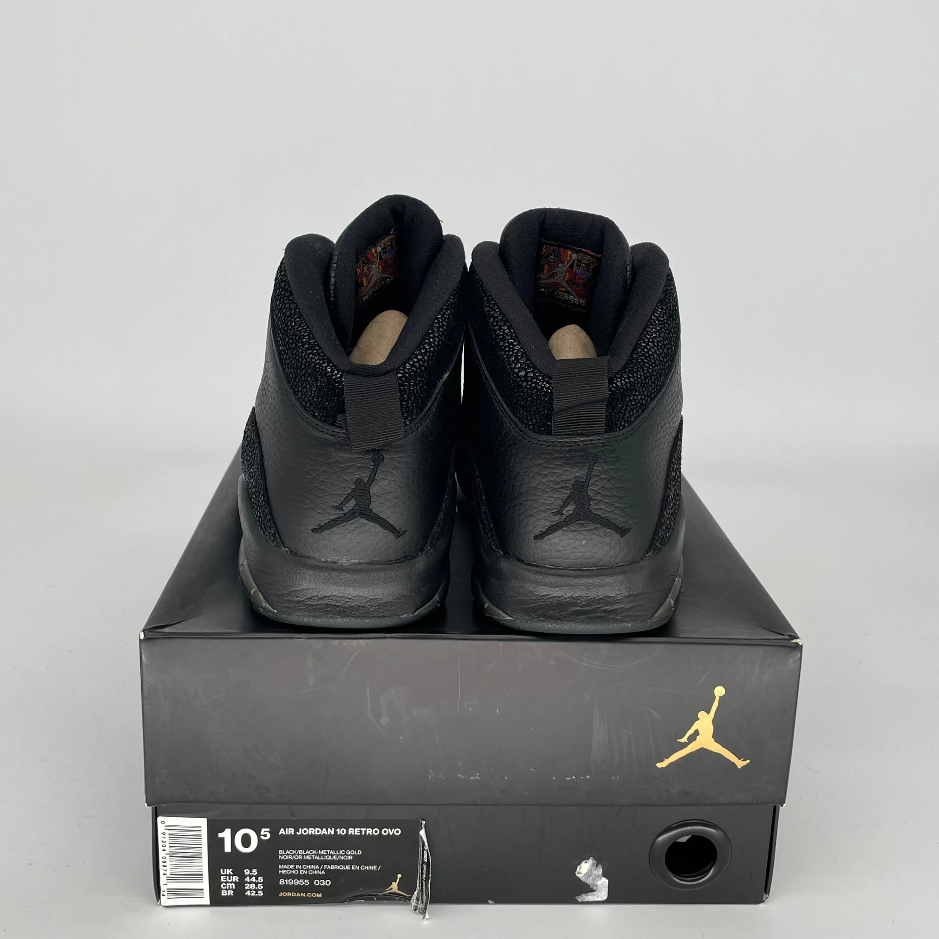 AIR JORDAN 10 DRAKE OVO BLACK SIZE 10.5 819955-030