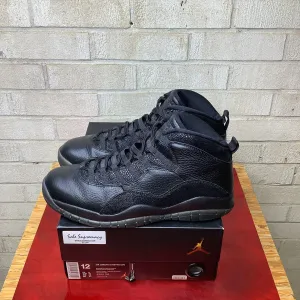 AIR JORDAN 10 OVO BLACK SIZE 12 819955-030
