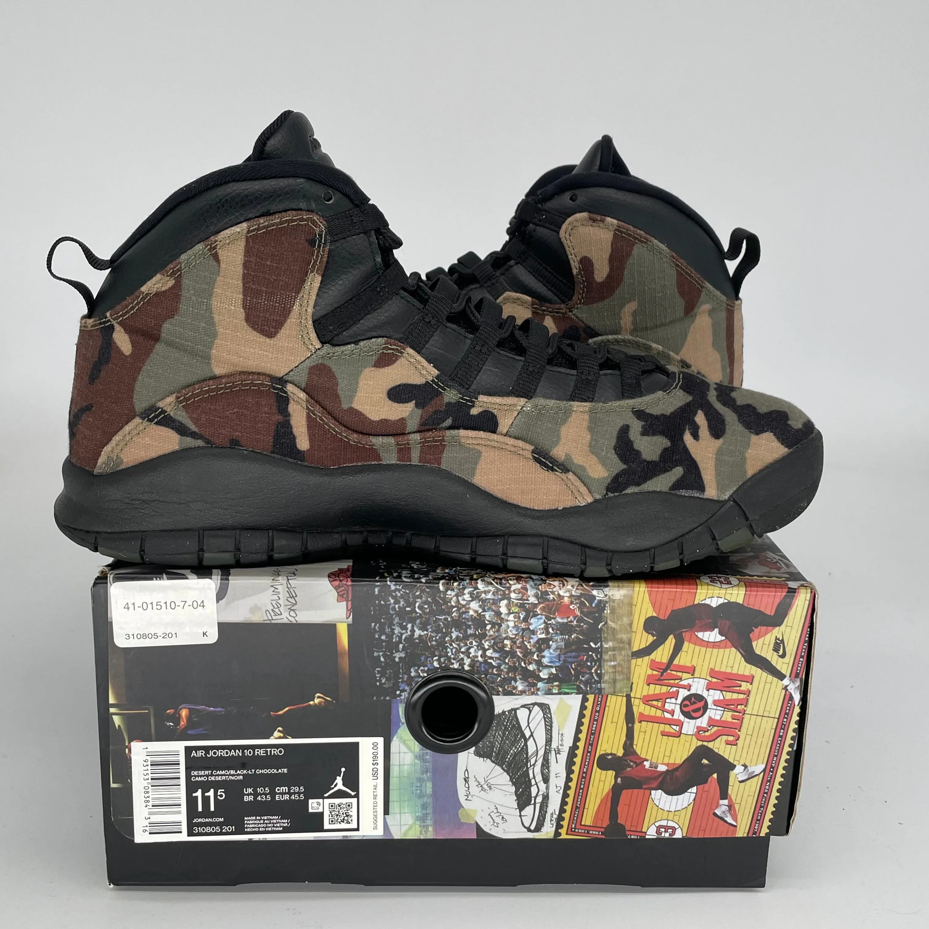AIR JORDAN 10 WOODLAND CAMO SIZE 11.5 310805-201