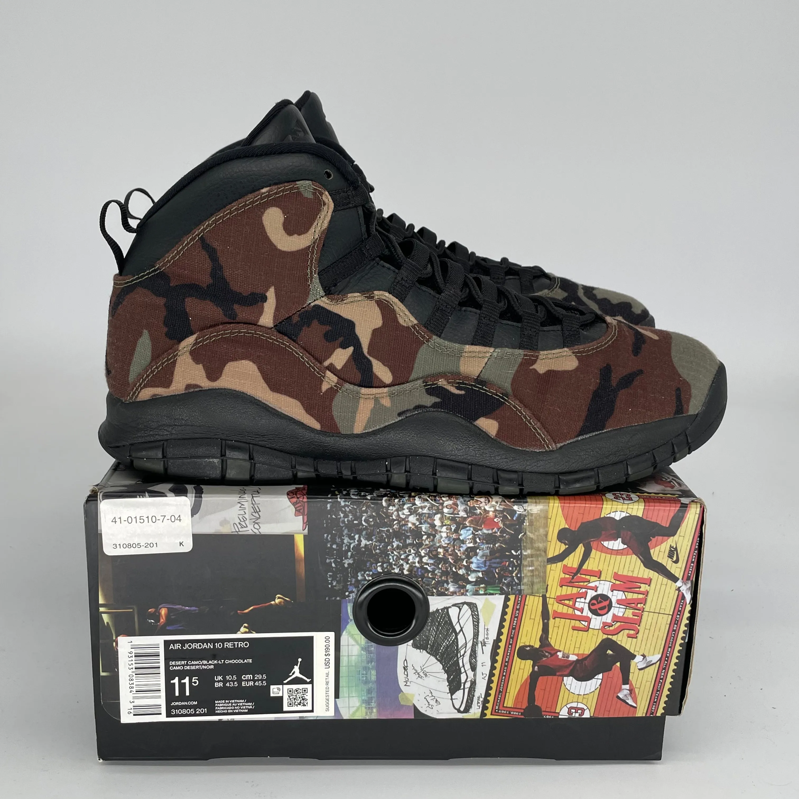 AIR JORDAN 10 WOODLAND CAMO SIZE 11.5 310805-201