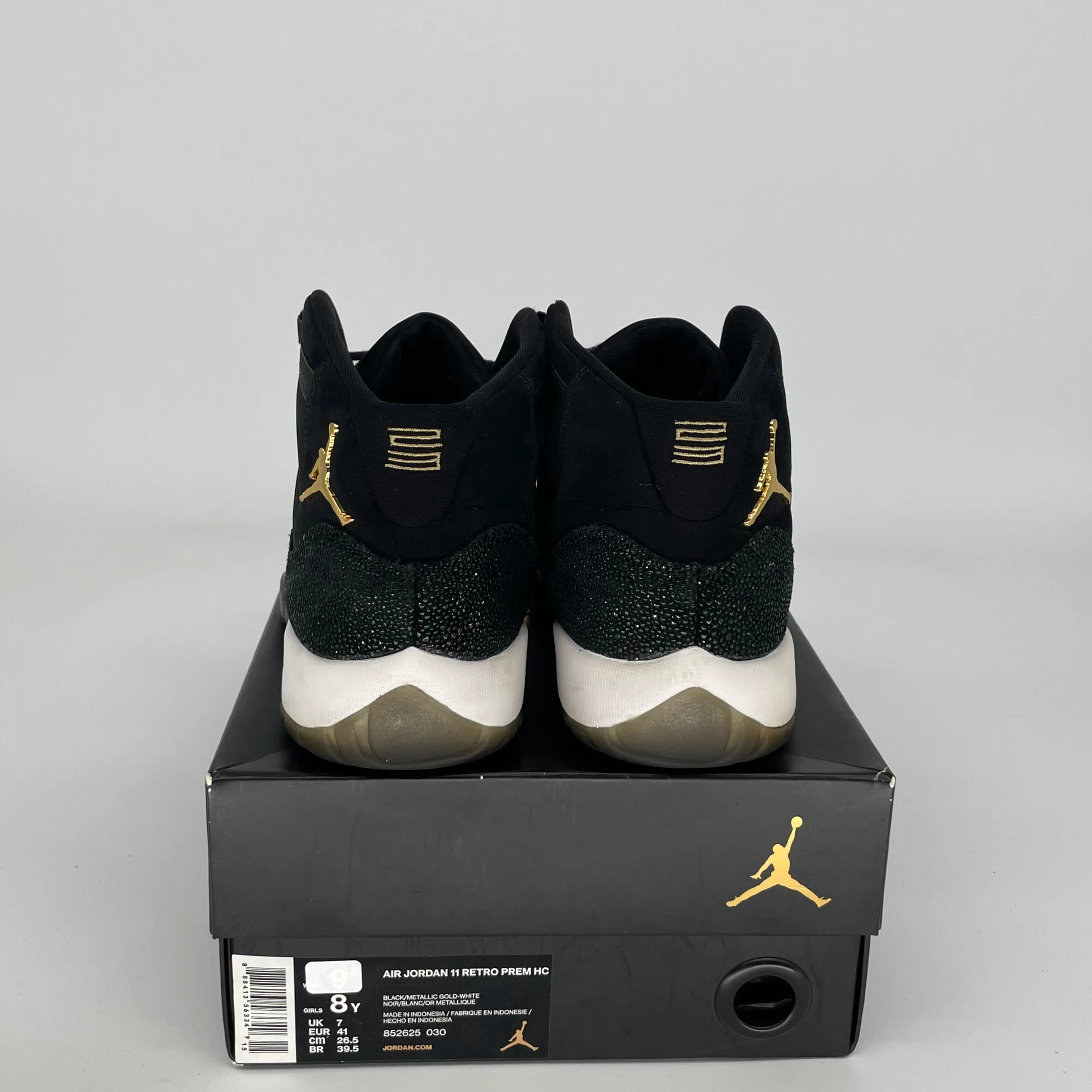 AIR JORDAN 11 HEIRESS BLACK STINGRAY SIZE 8/9.5W 852625-030