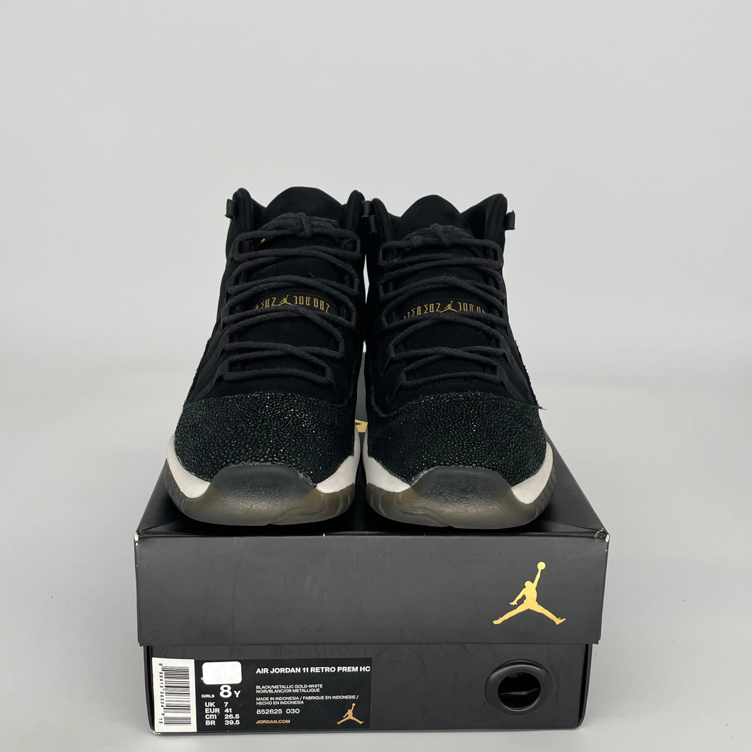 AIR JORDAN 11 HEIRESS BLACK STINGRAY SIZE 8/9.5W 852625-030