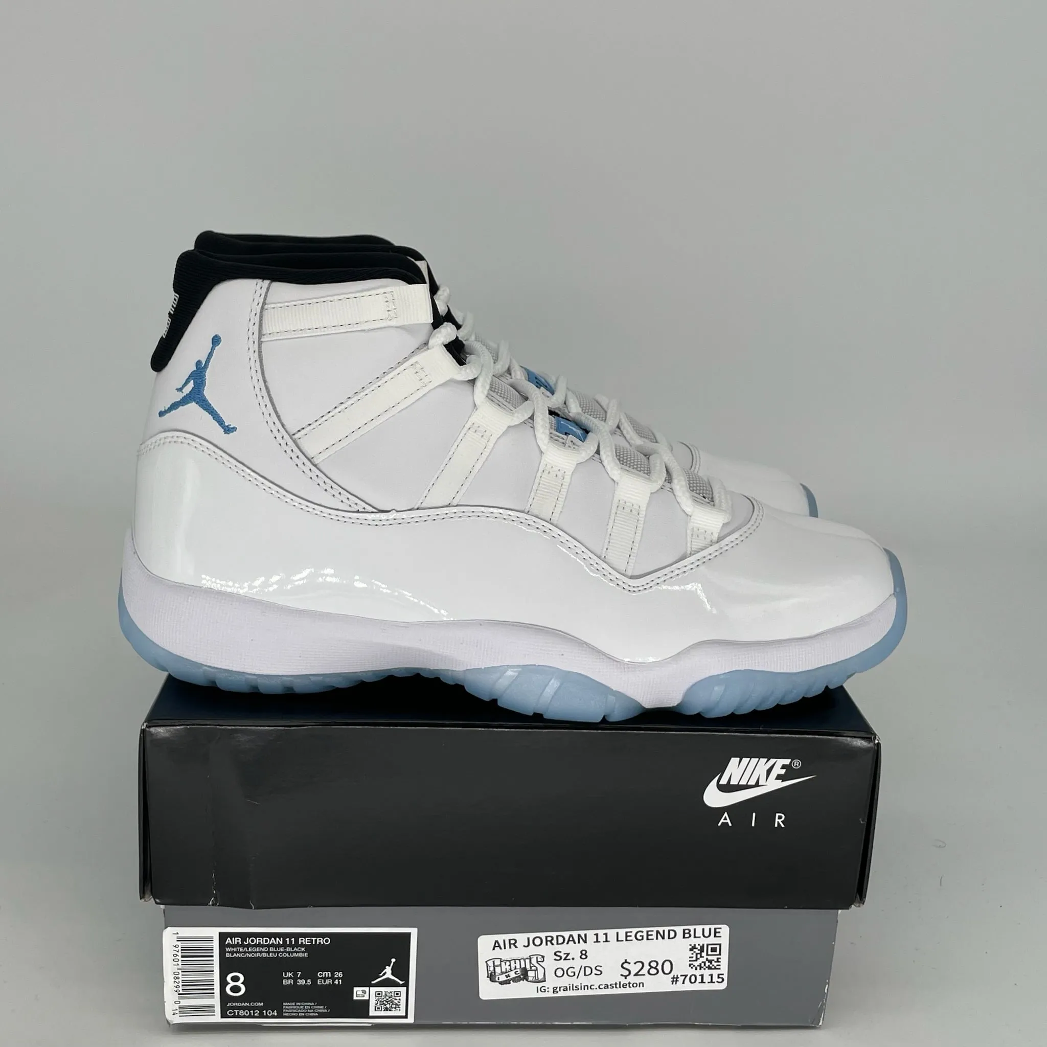 AIR JORDAN 11 LEGEND BLUE SIZE 8 CT8012-104
