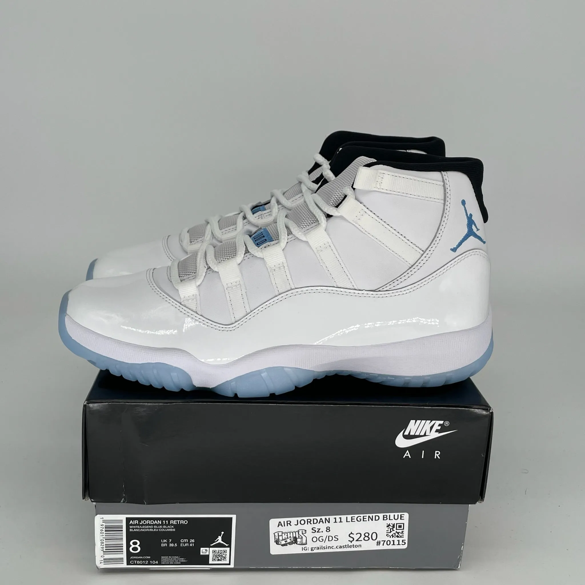 AIR JORDAN 11 LEGEND BLUE SIZE 8 CT8012-104