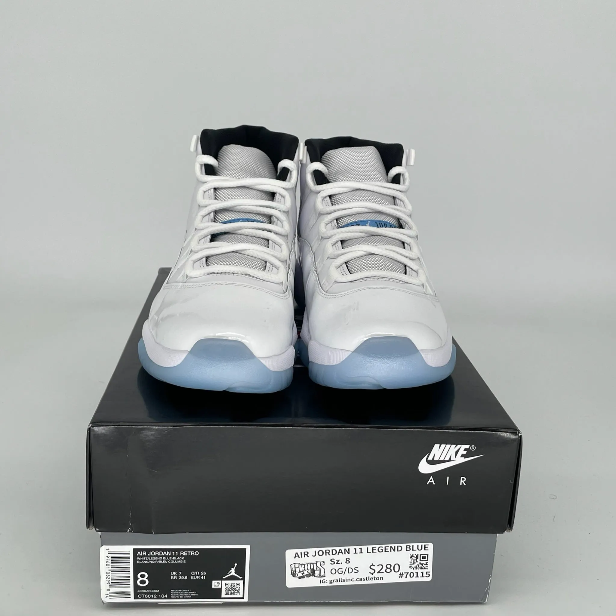 AIR JORDAN 11 LEGEND BLUE SIZE 8 CT8012-104