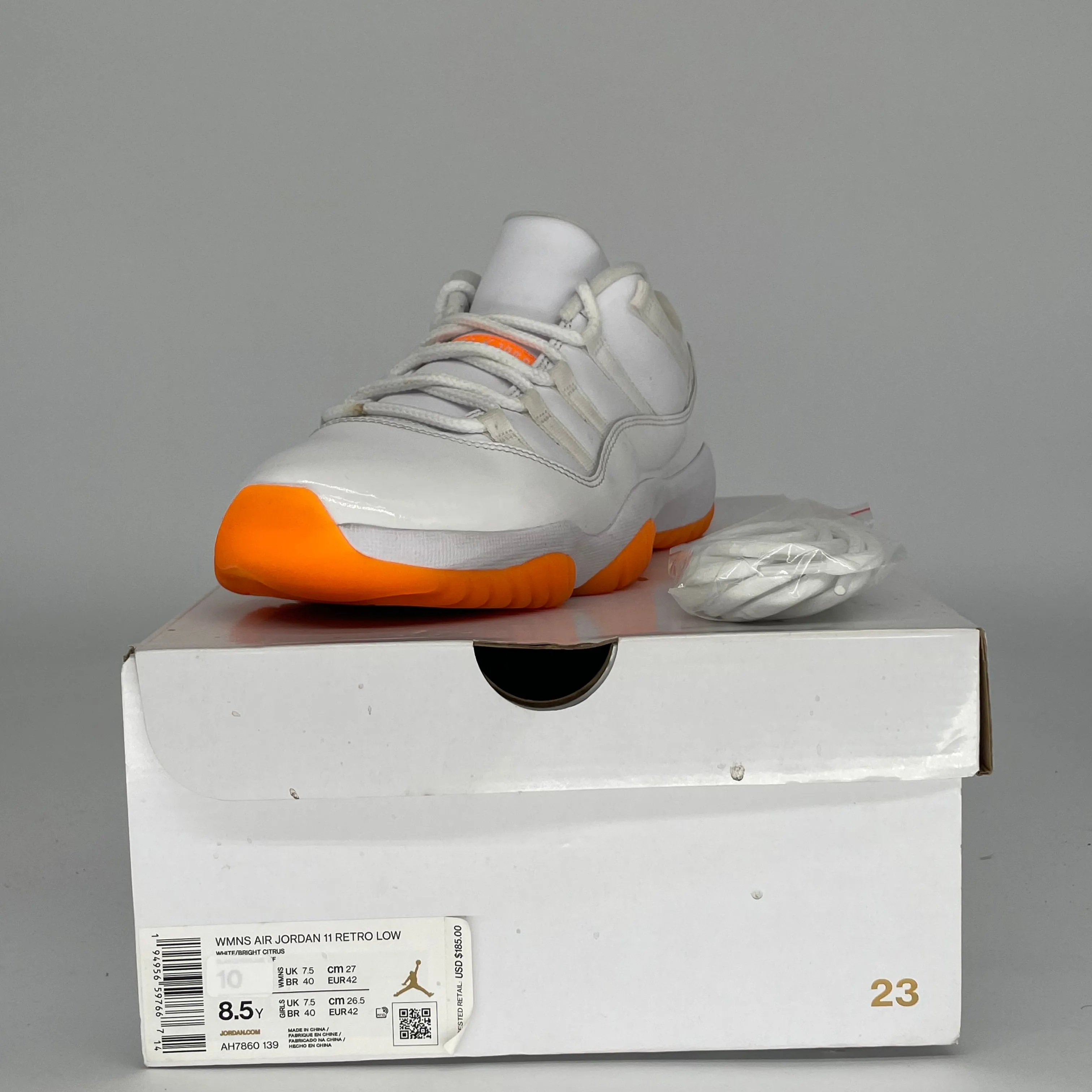AIR JORDAN 11 LOW CITRUS W SIZE 8.5/10W AH7860-139