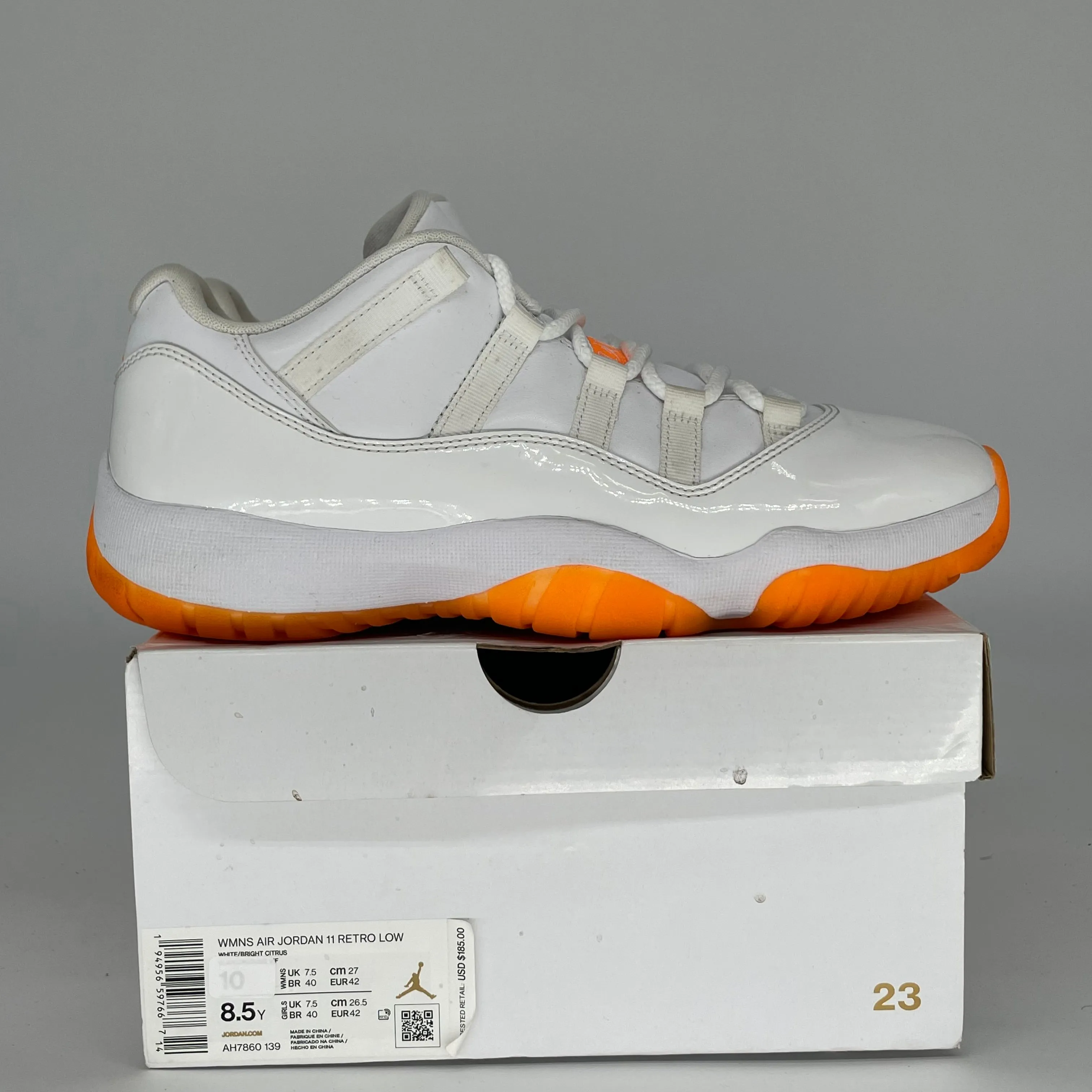 AIR JORDAN 11 LOW CITRUS W SIZE 8.5/10W AH7860-139