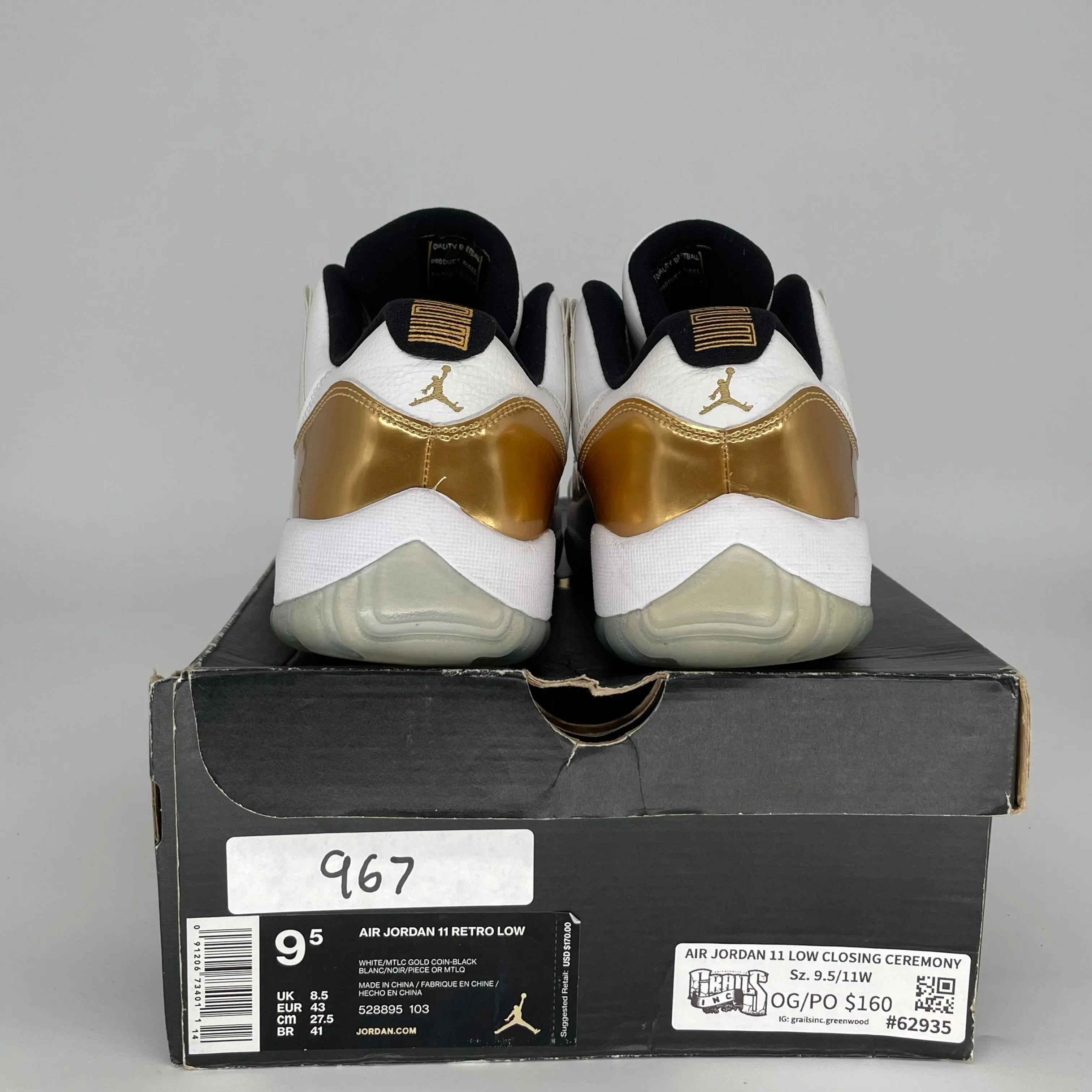AIR JORDAN 11 LOW CLOSING CEREMONY SIZE 9.5 528895-103