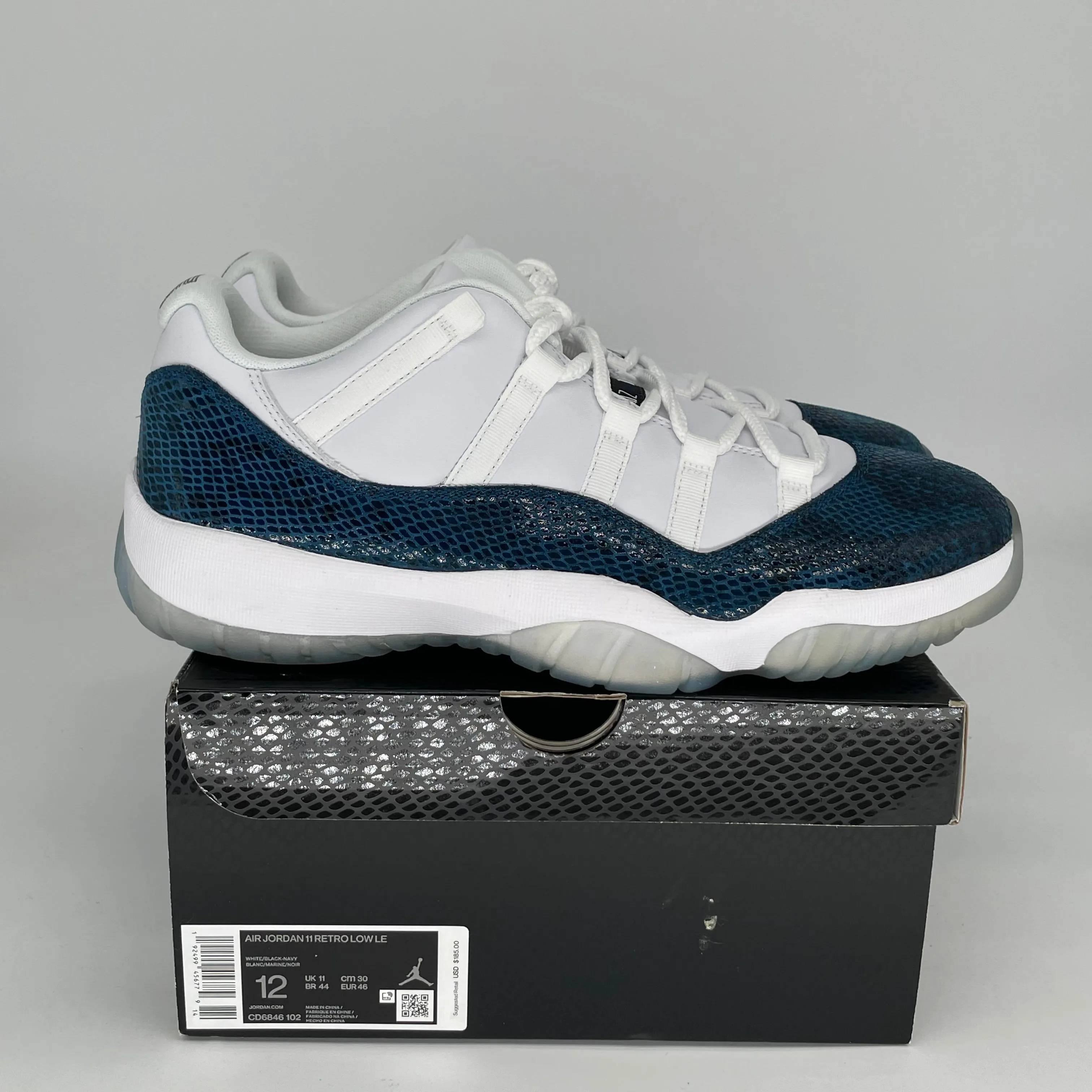 AIR JORDAN 11 LOW SNAKE NAVY SIZE 12 CD6846-102