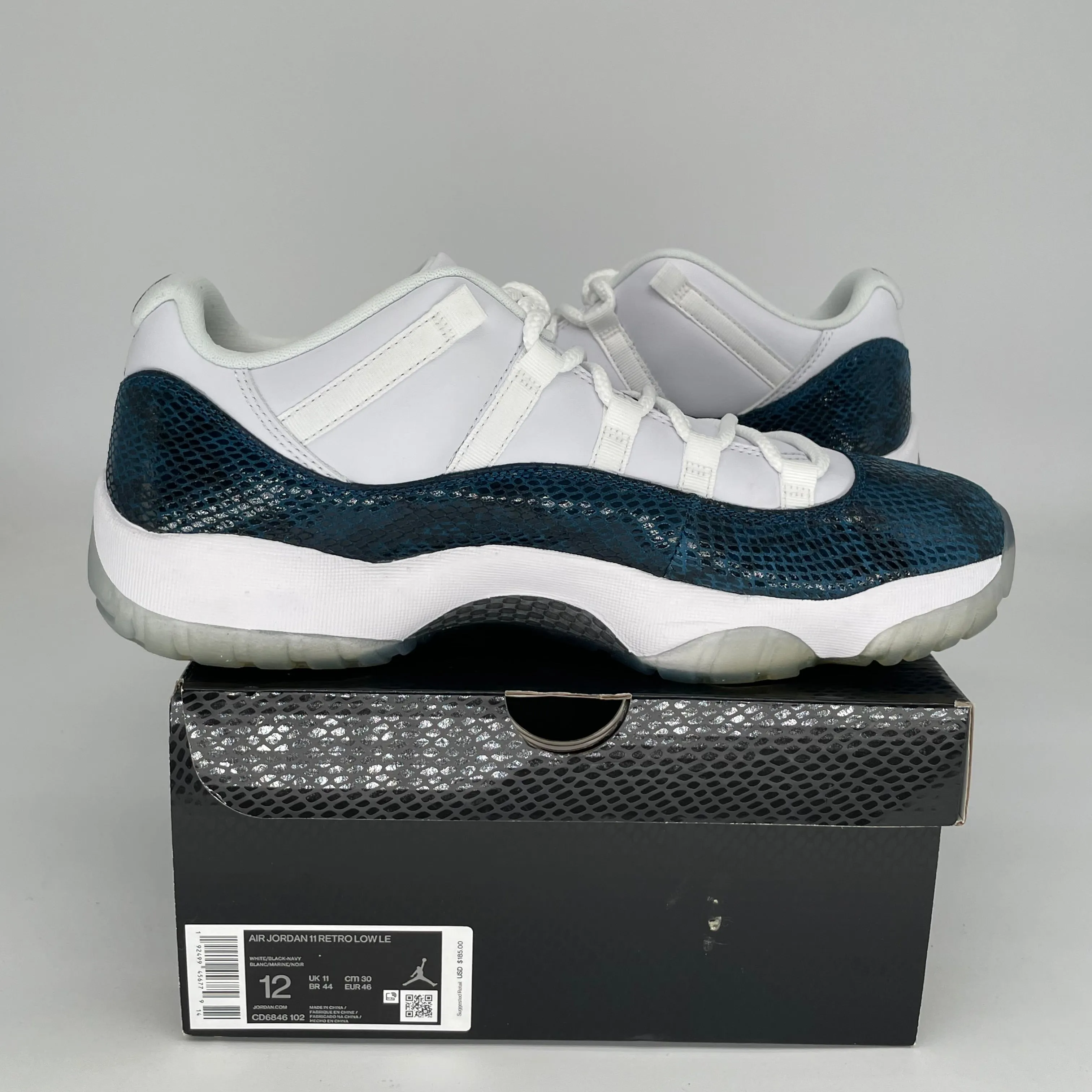AIR JORDAN 11 LOW SNAKE NAVY SIZE 12 CD6846-102