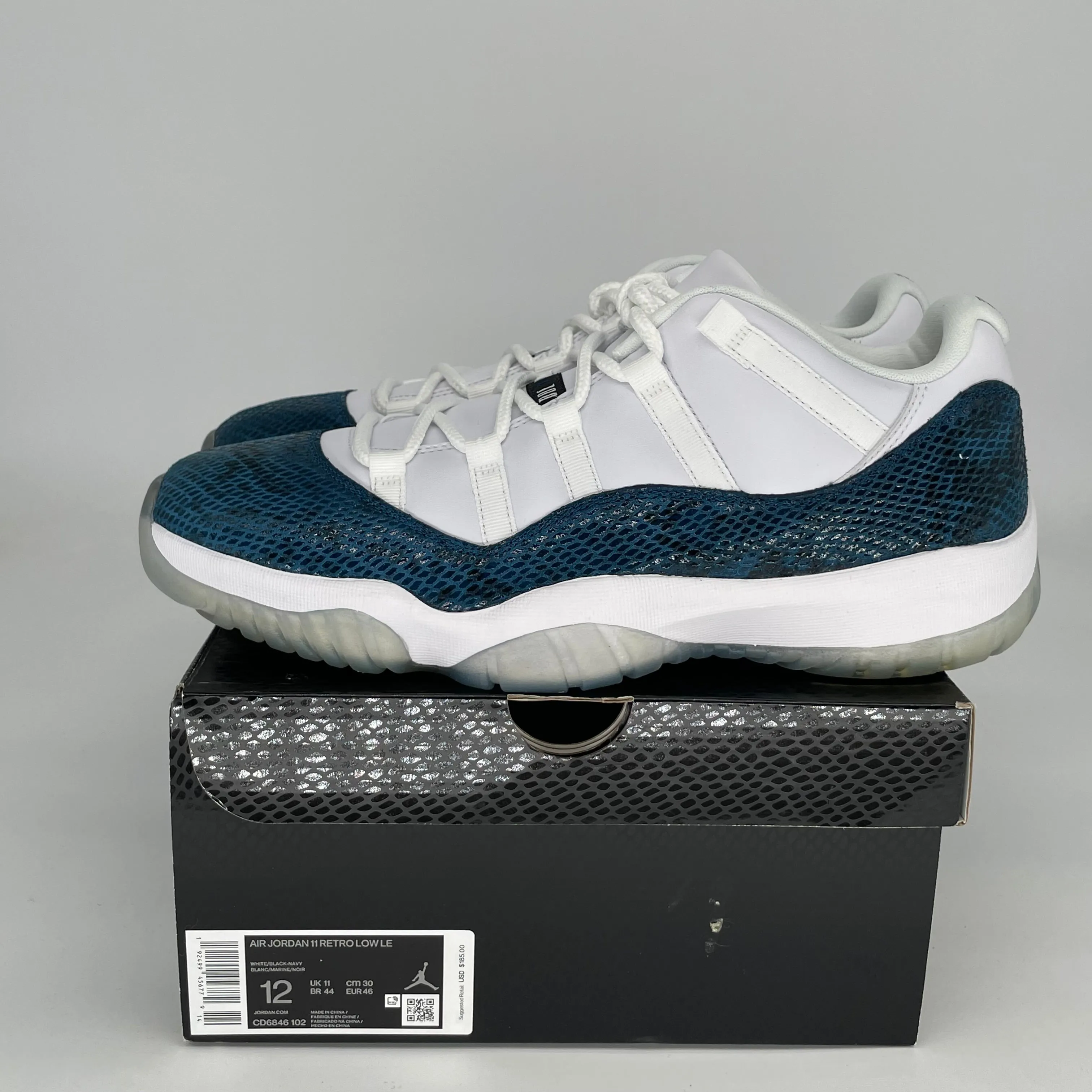 AIR JORDAN 11 LOW SNAKE NAVY SIZE 12 CD6846-102