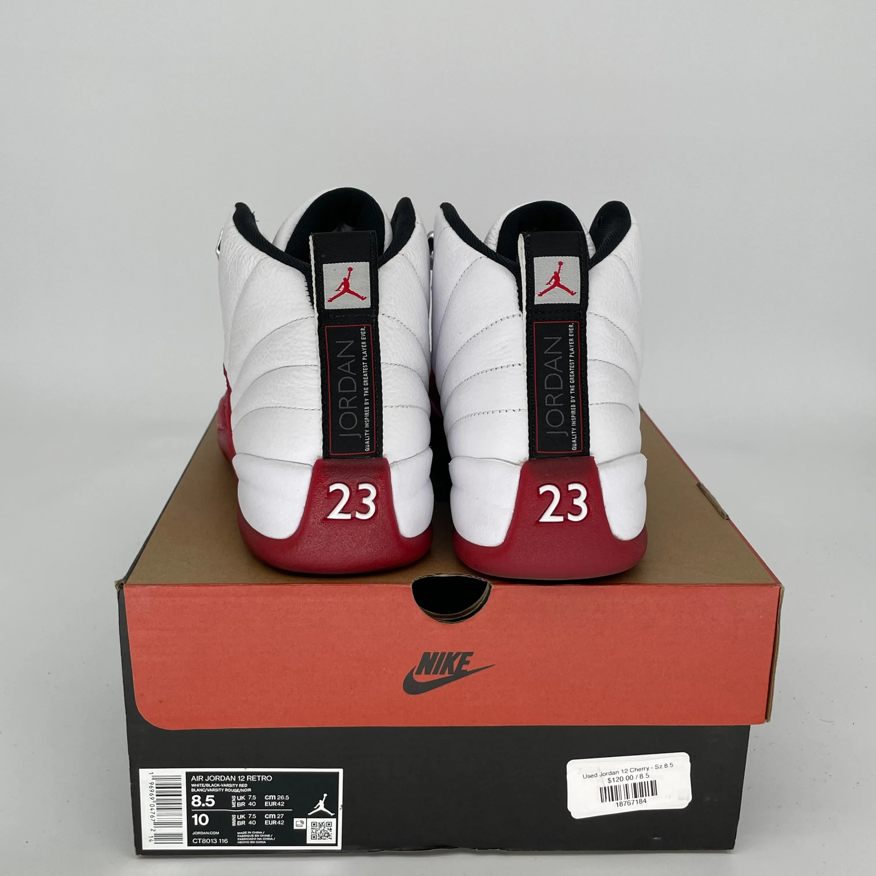 AIR JORDAN 12 CHERRY SIZE 8.5 CT8013-116