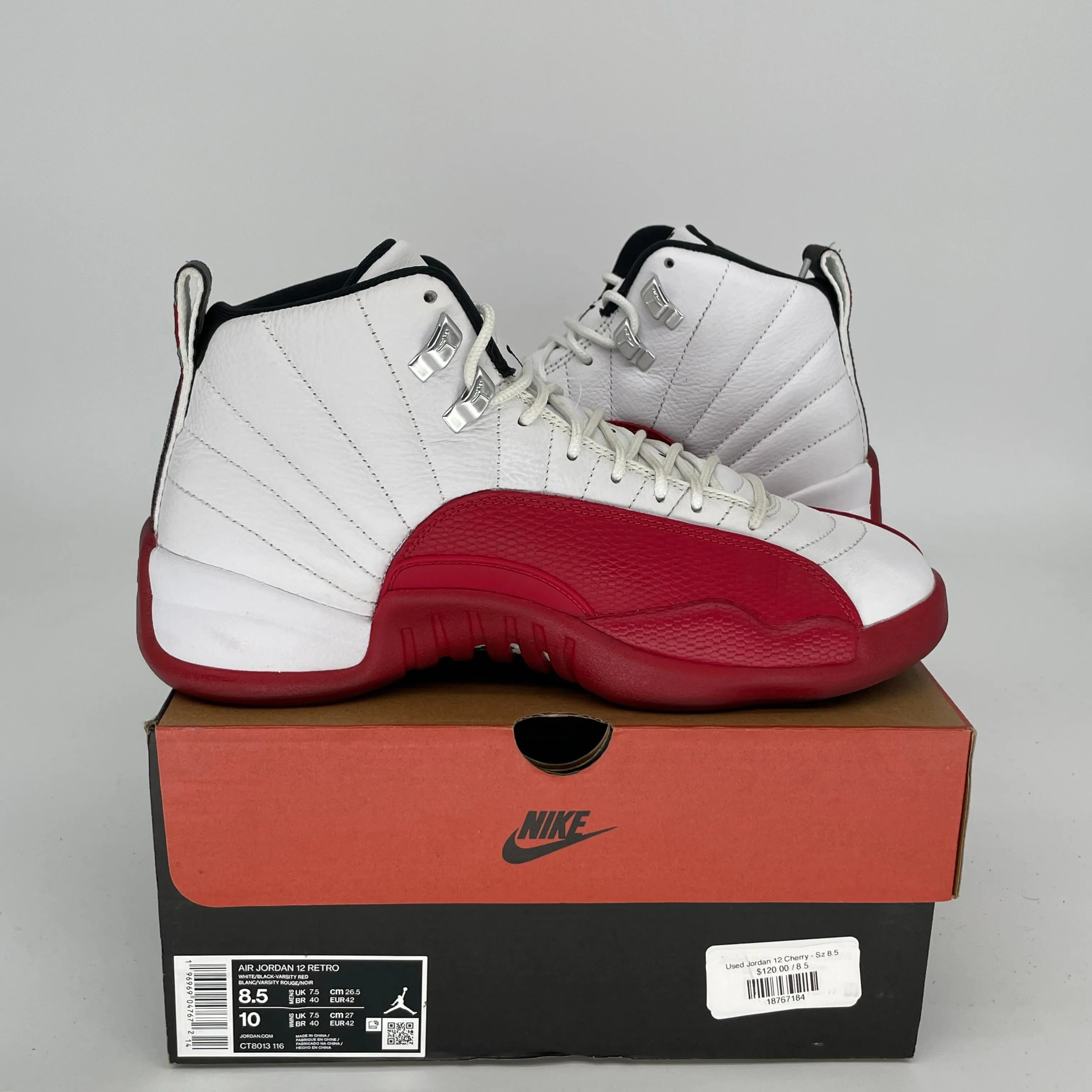 AIR JORDAN 12 CHERRY SIZE 8.5 CT8013-116