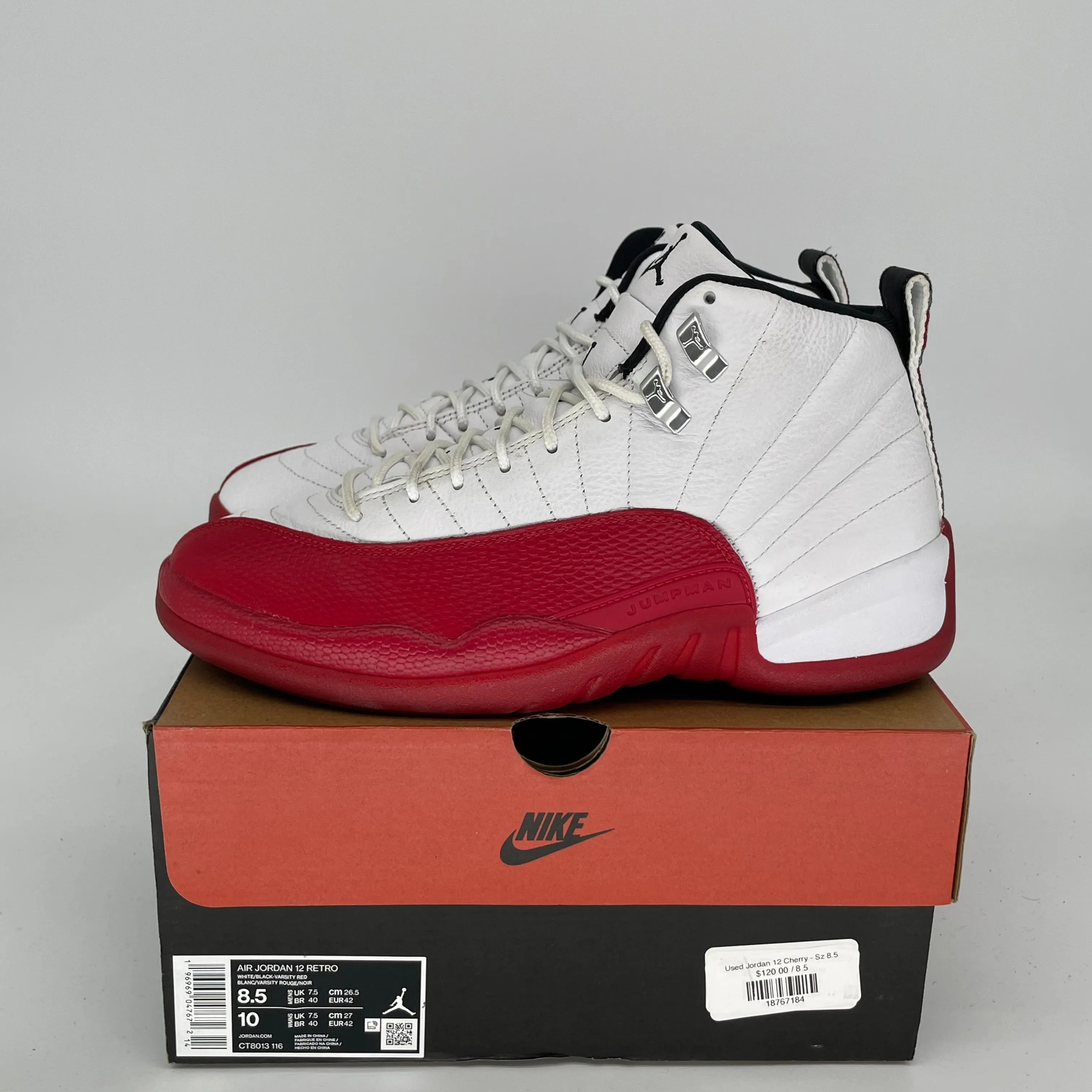 AIR JORDAN 12 CHERRY SIZE 8.5 CT8013-116
