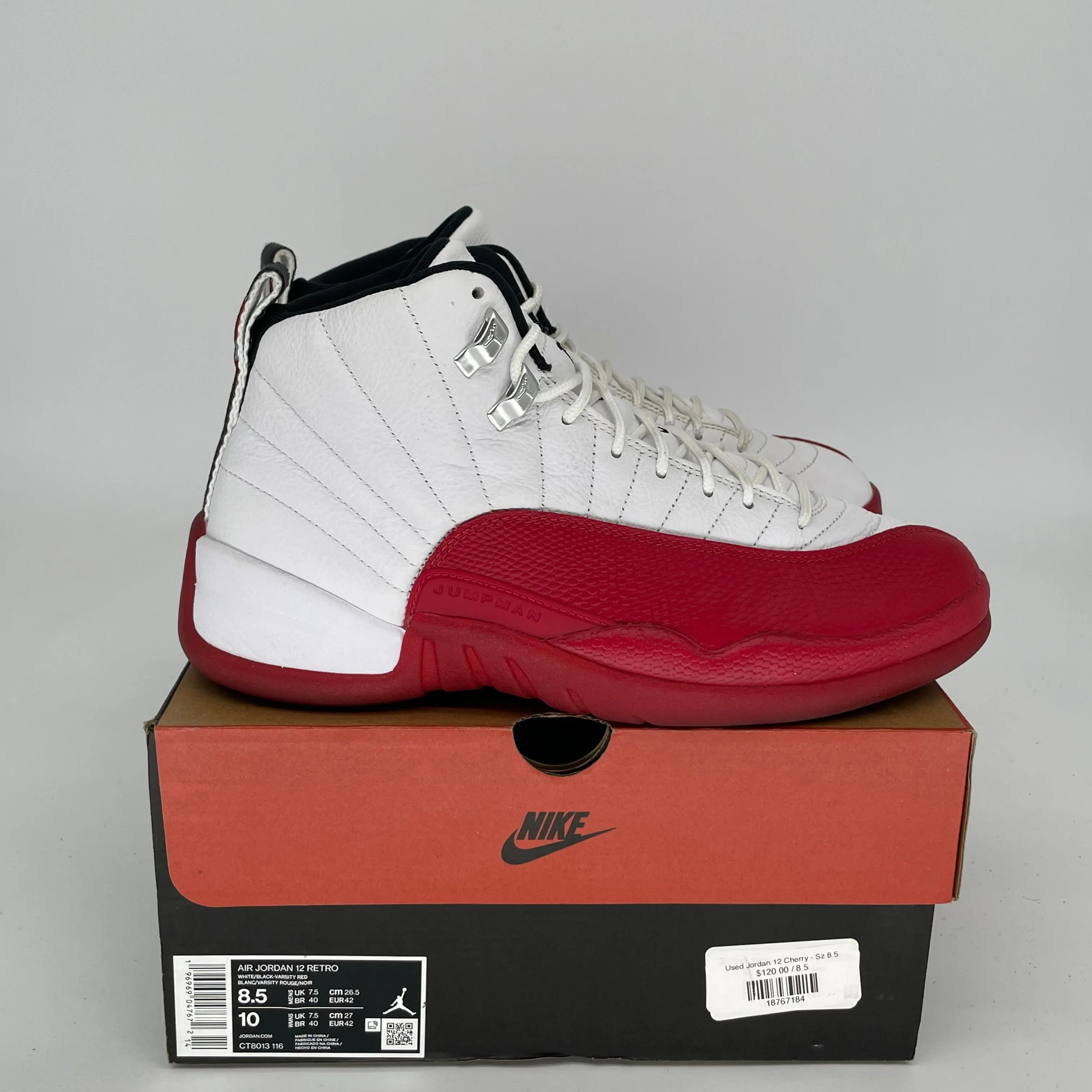 AIR JORDAN 12 CHERRY SIZE 8.5 CT8013-116