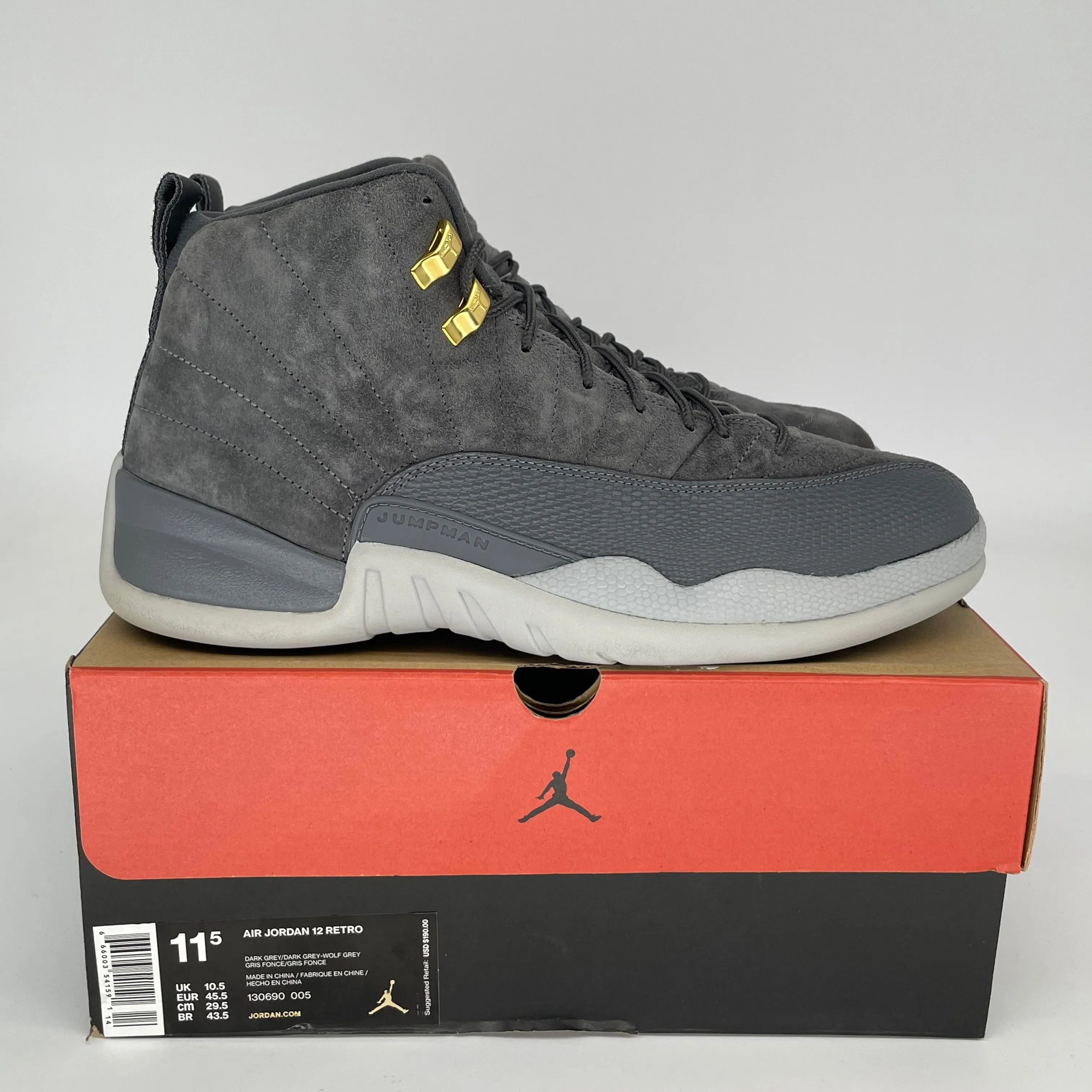 AIR JORDAN 12 DARK GREY SIZE 11.5 130690-005