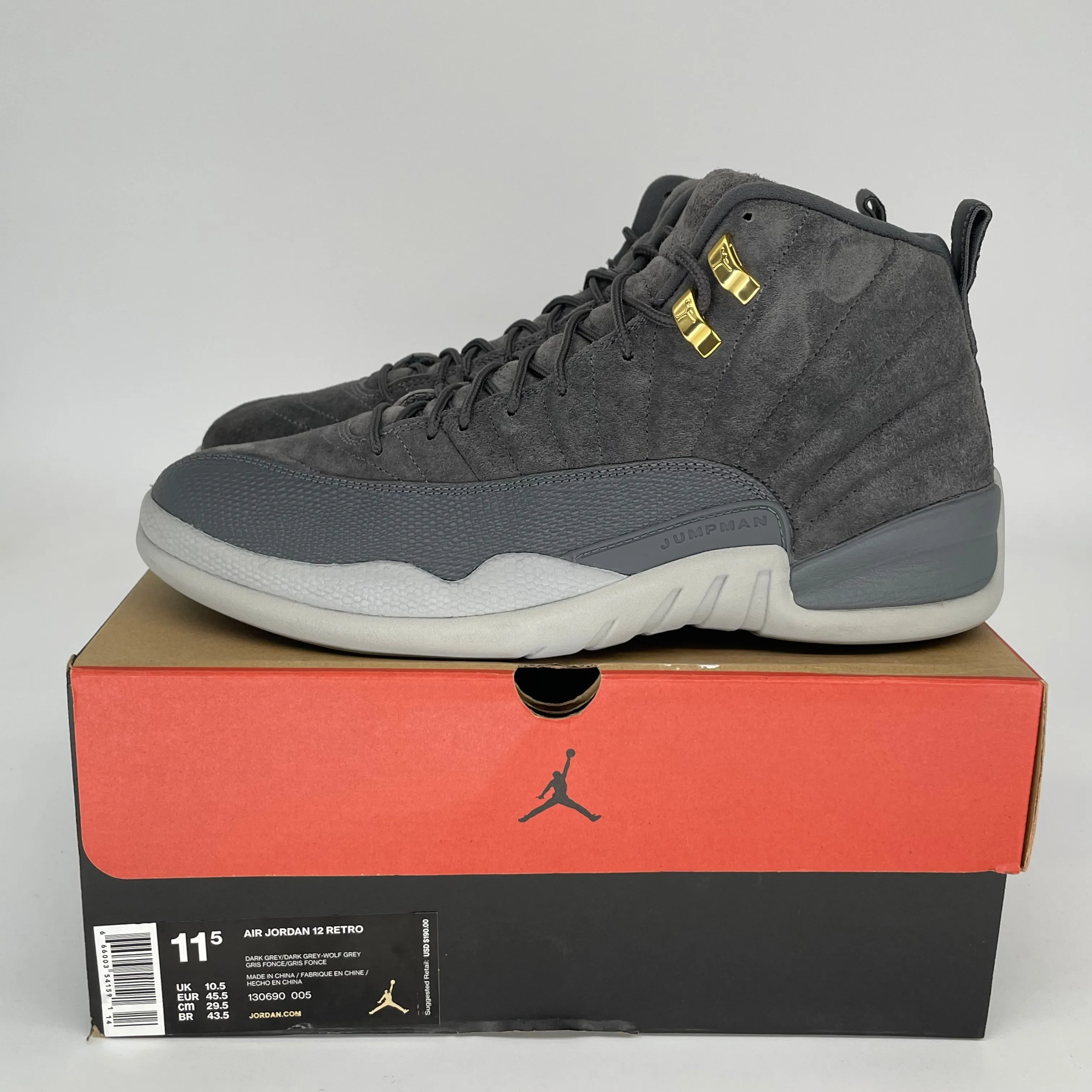 AIR JORDAN 12 DARK GREY SIZE 11.5 130690-005