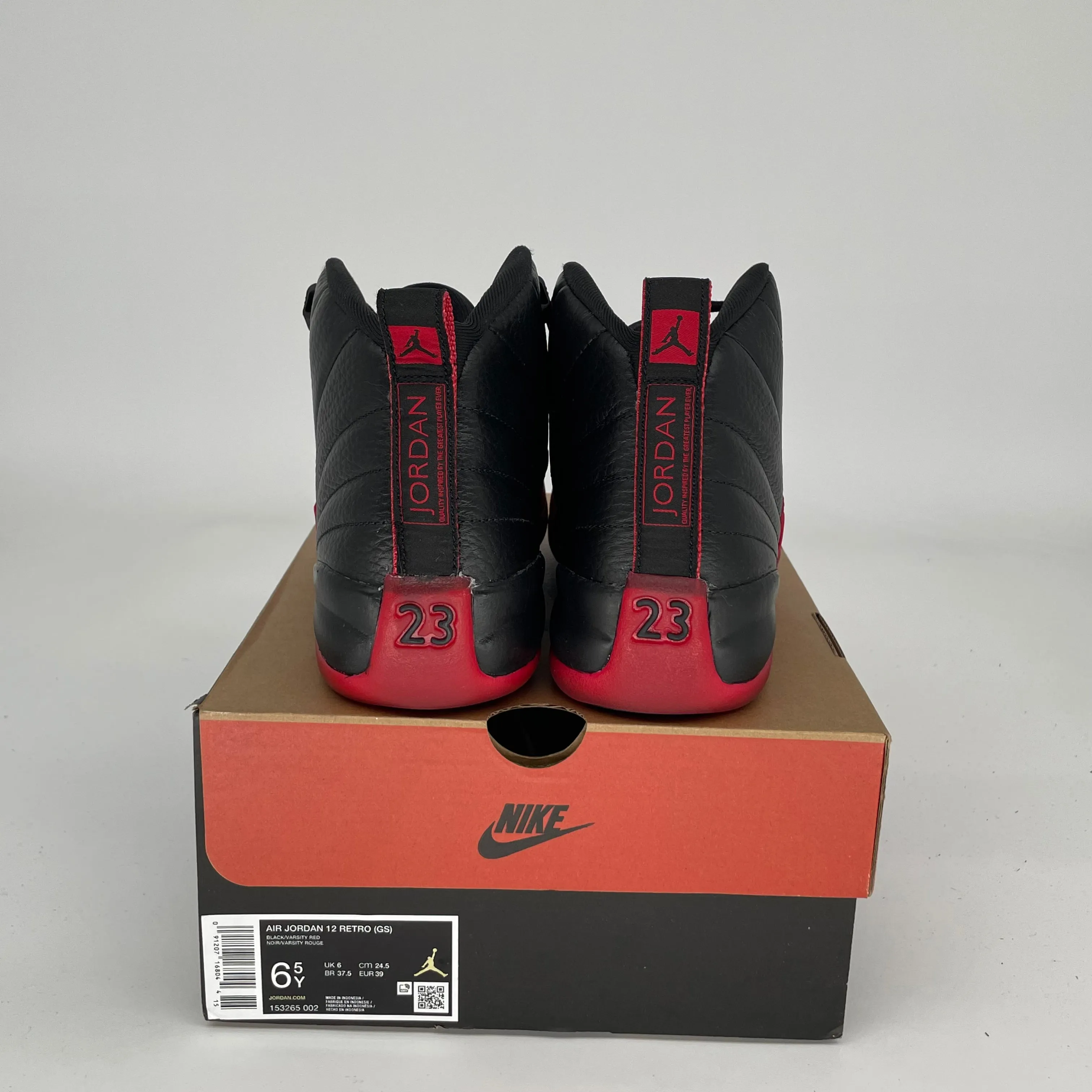 AIR JORDAN 12 FLU GAME SIZE 6.5Y 153265-002