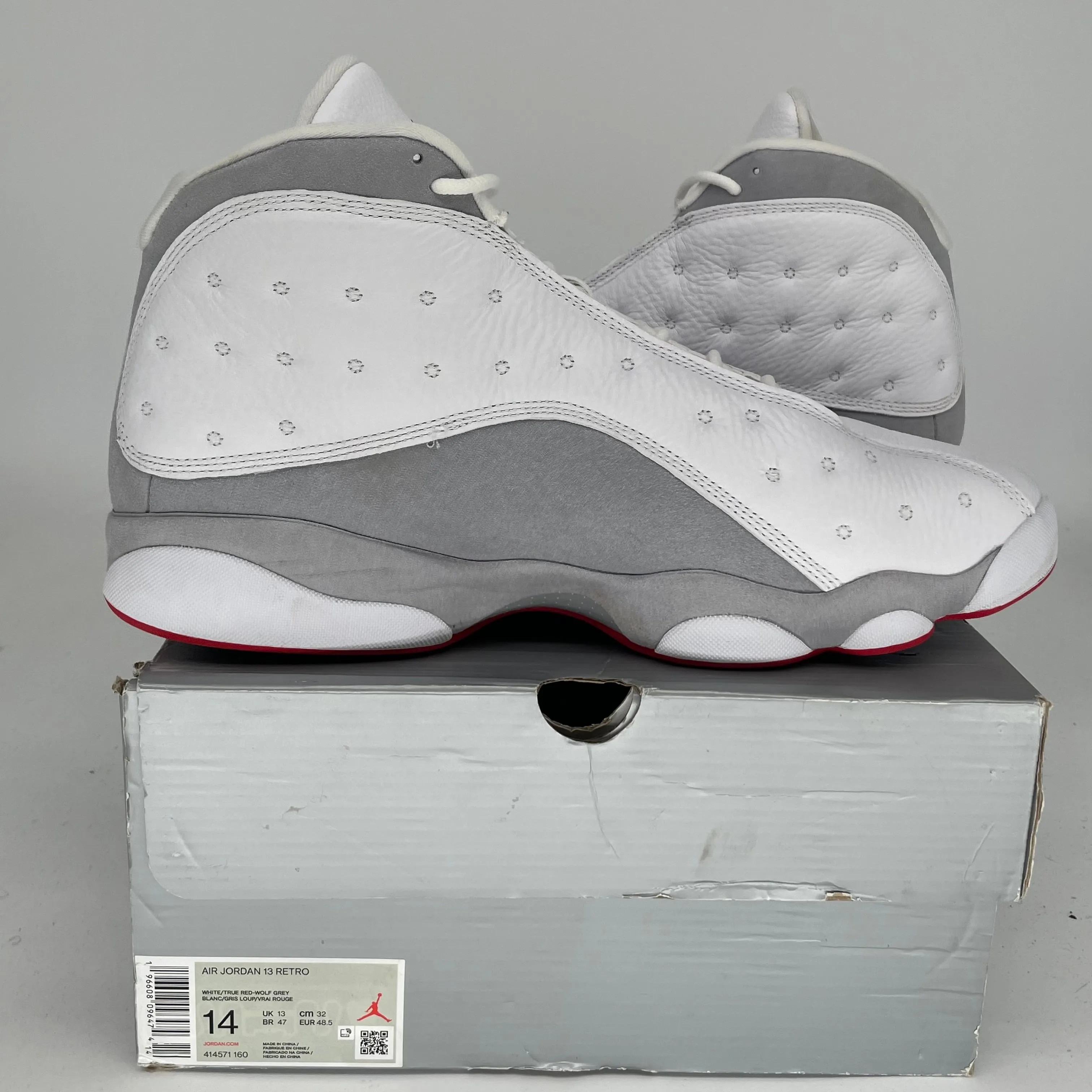 AIR JORDAN 13 WOLF GREY SIZE 14 414571-160