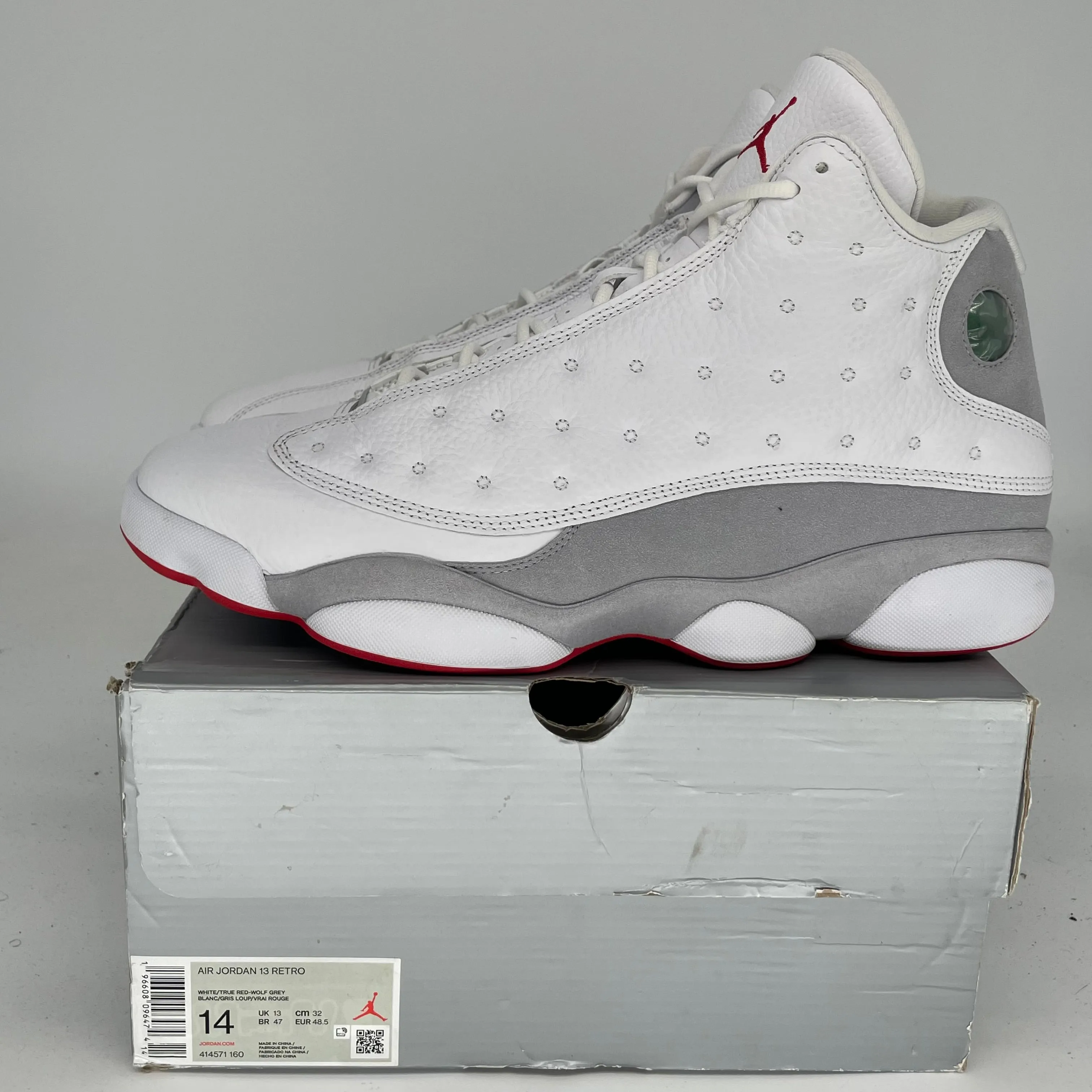 AIR JORDAN 13 WOLF GREY SIZE 14 414571-160
