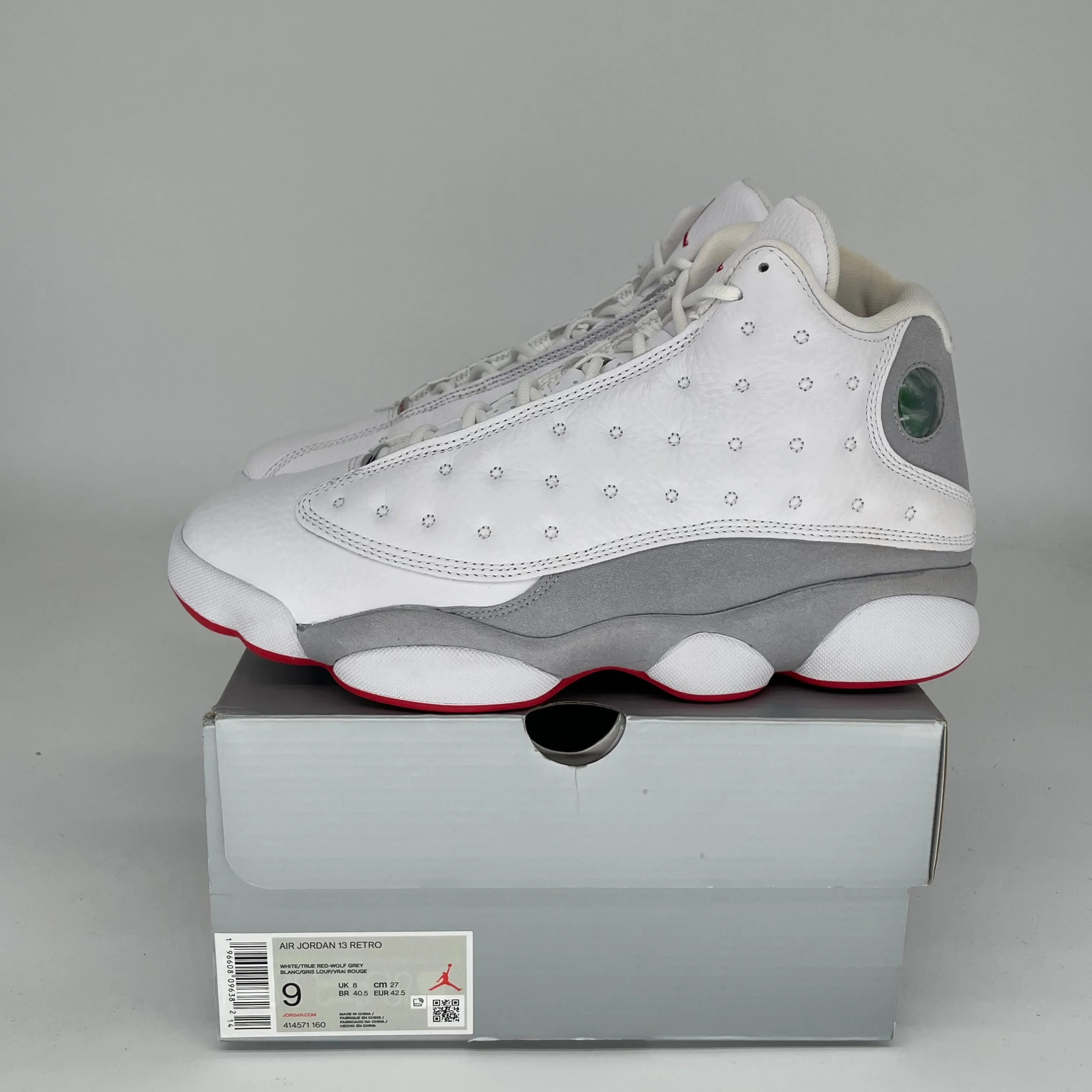 AIR JORDAN 13 WOLF GREY SIZE 9 414571-160