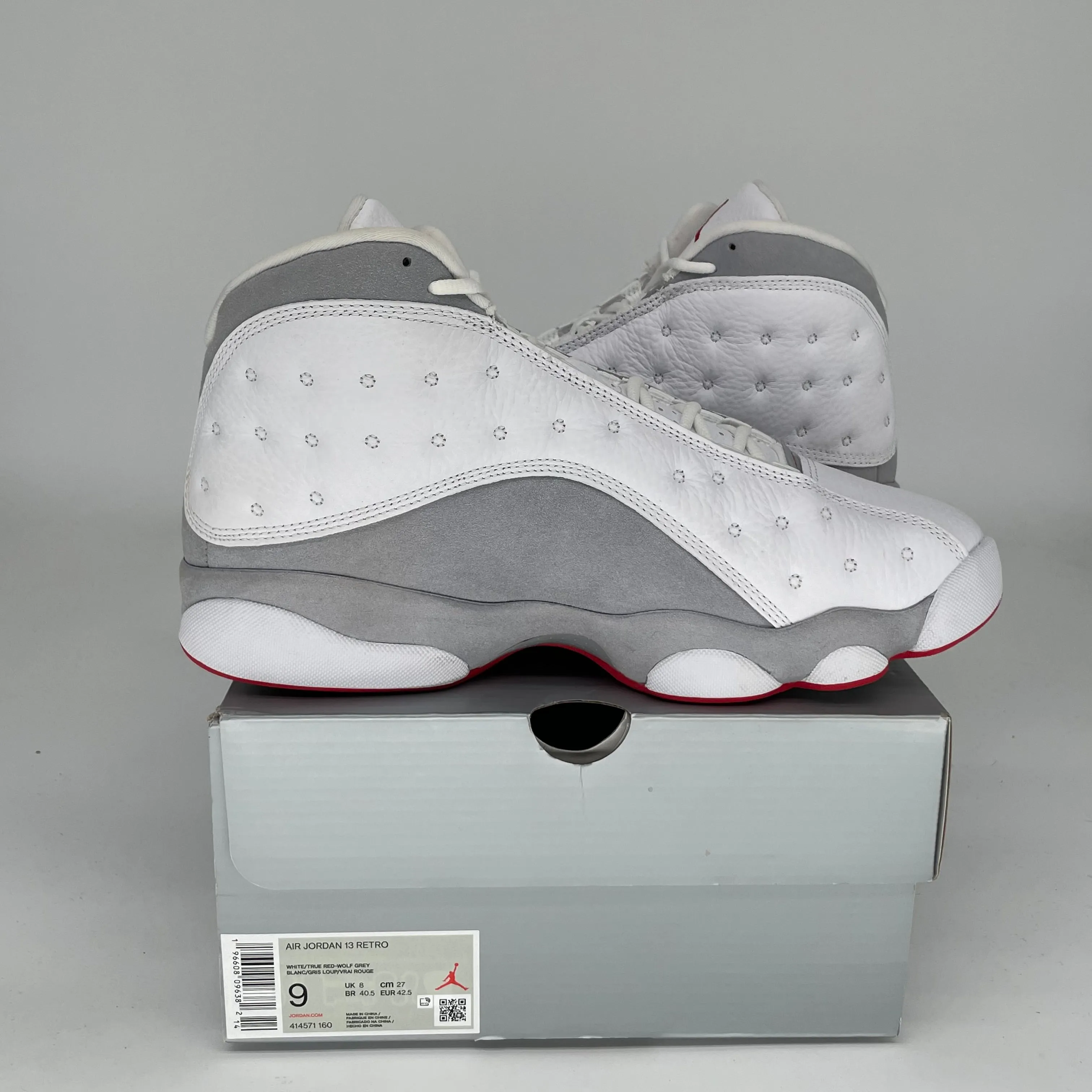 AIR JORDAN 13 WOLF GREY SIZE 9 414571-160