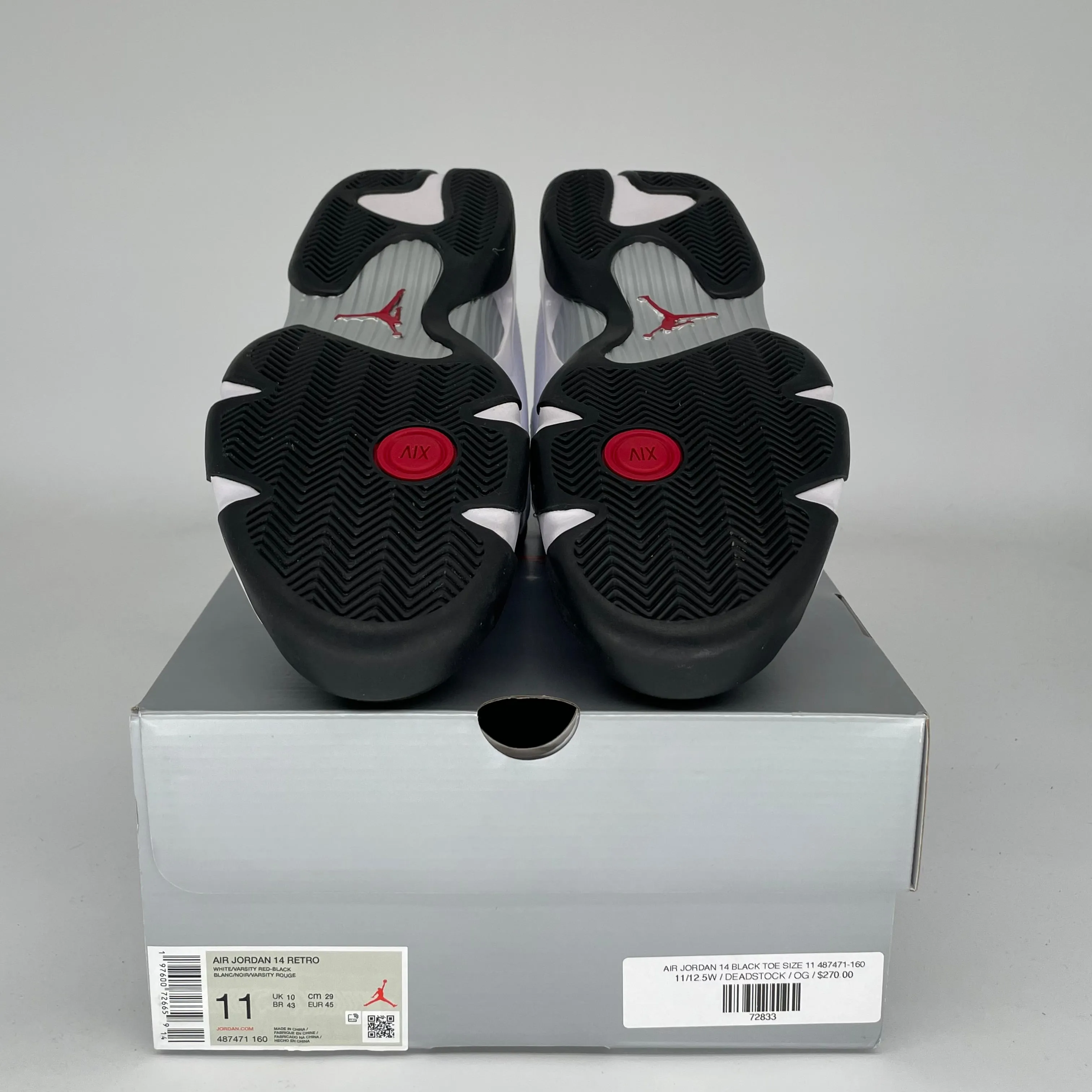 AIR JORDAN 14 BLACK TOE SIZE 11 487471-160