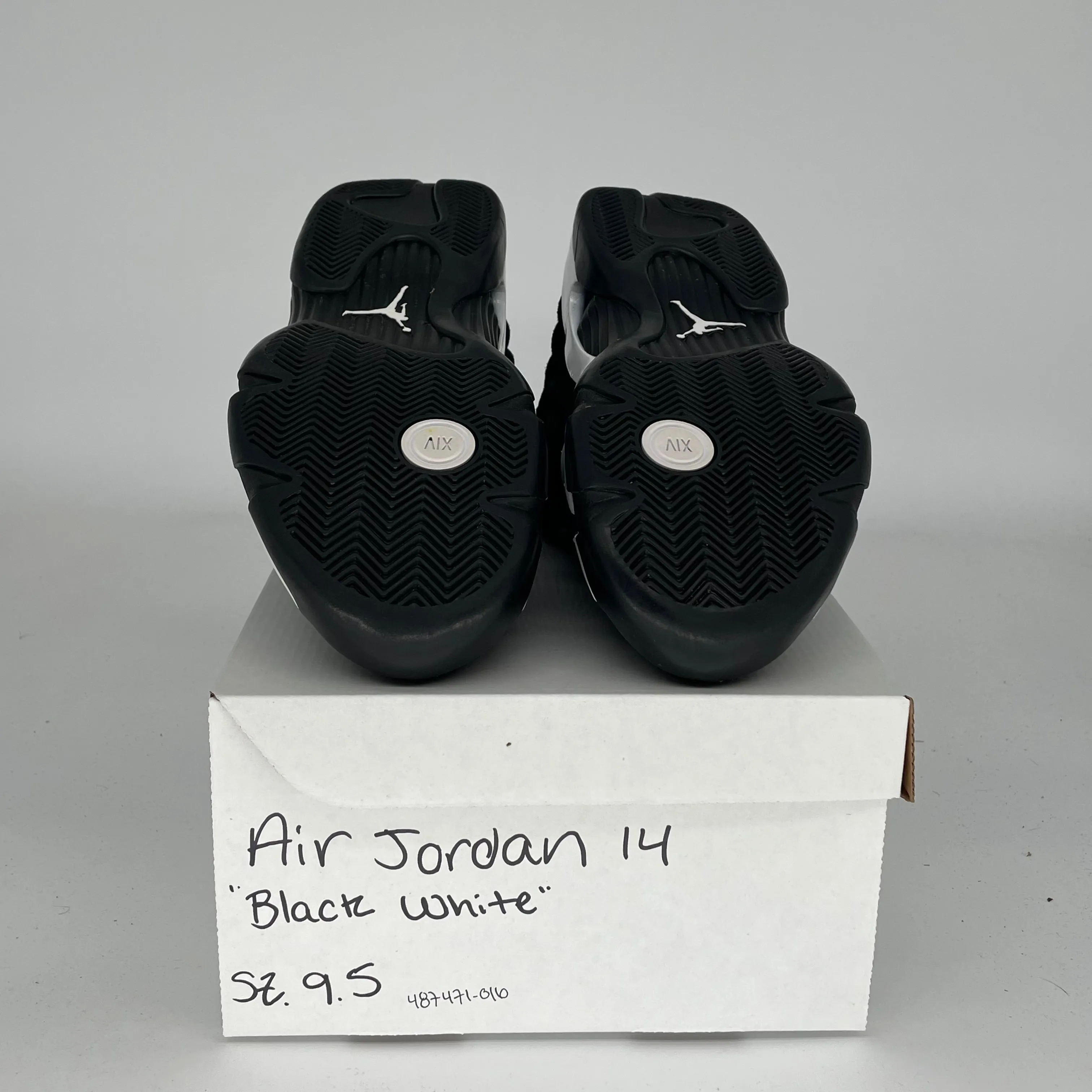 AIR JORDAN 14 BLACK WHITE SIZE 9.5 487471-016