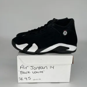 AIR JORDAN 14 BLACK WHITE SIZE 9.5 487471-016